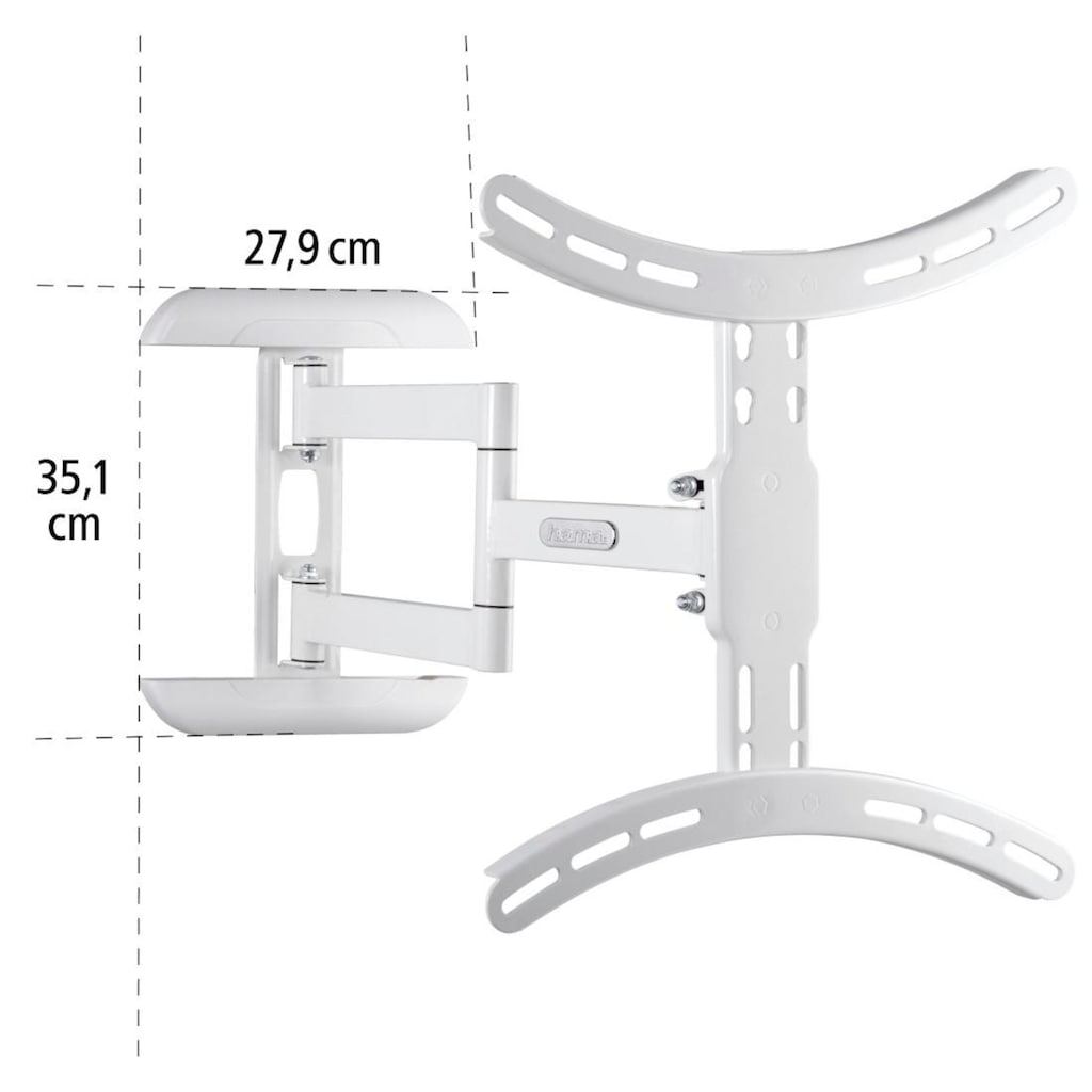 Hama TV-Wandhalterung »FULLMOTION, ausziehbar, Weiß, 81 - 165 cm (32"- 65"), 43",50",55"«, bis 165 cm Zoll