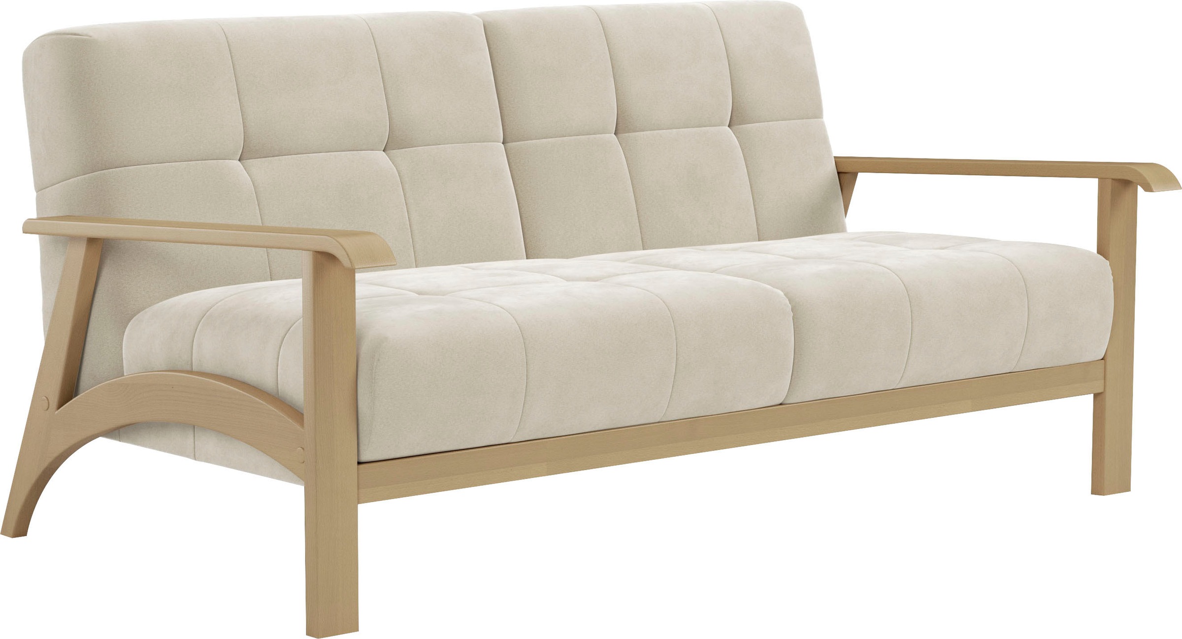 sit&more 2,5-Sitzer »Billund«, Armlehnen aus Buchenholz in natur, verschiedene Bezüge und Farben
