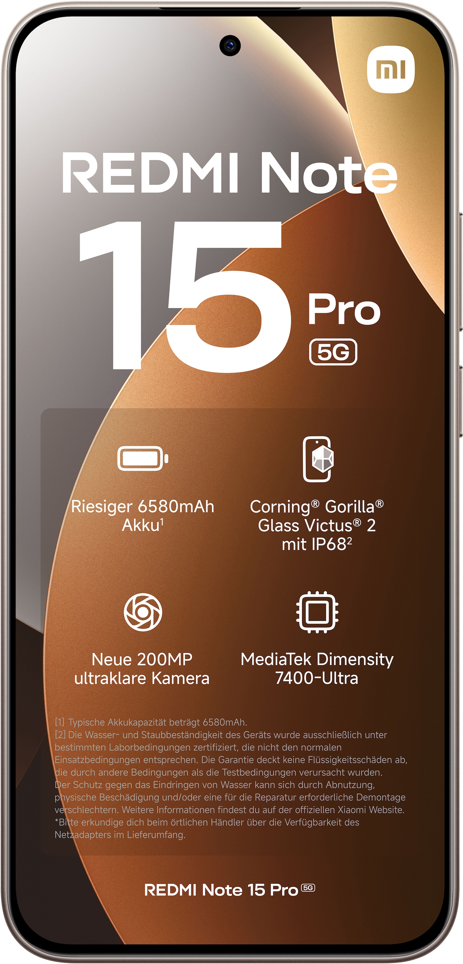Xiaomi Smartphone »Redmi Note 15 Pro 5G 8+256« Titanium