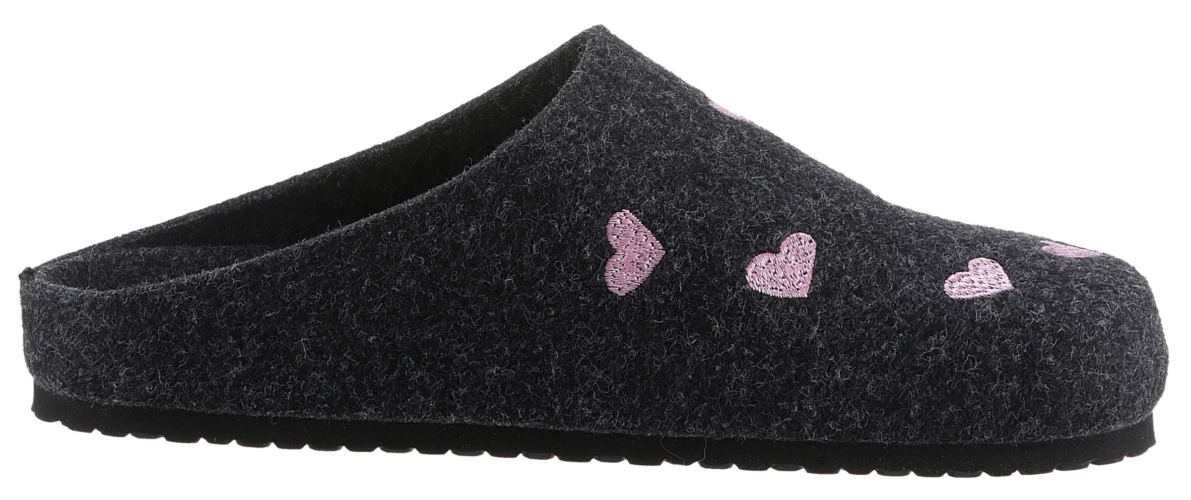 BIO Life Clog, Hausschuh, Homeslipper mit Herzchen-Stickerei - NEUE KOLLEKTION
