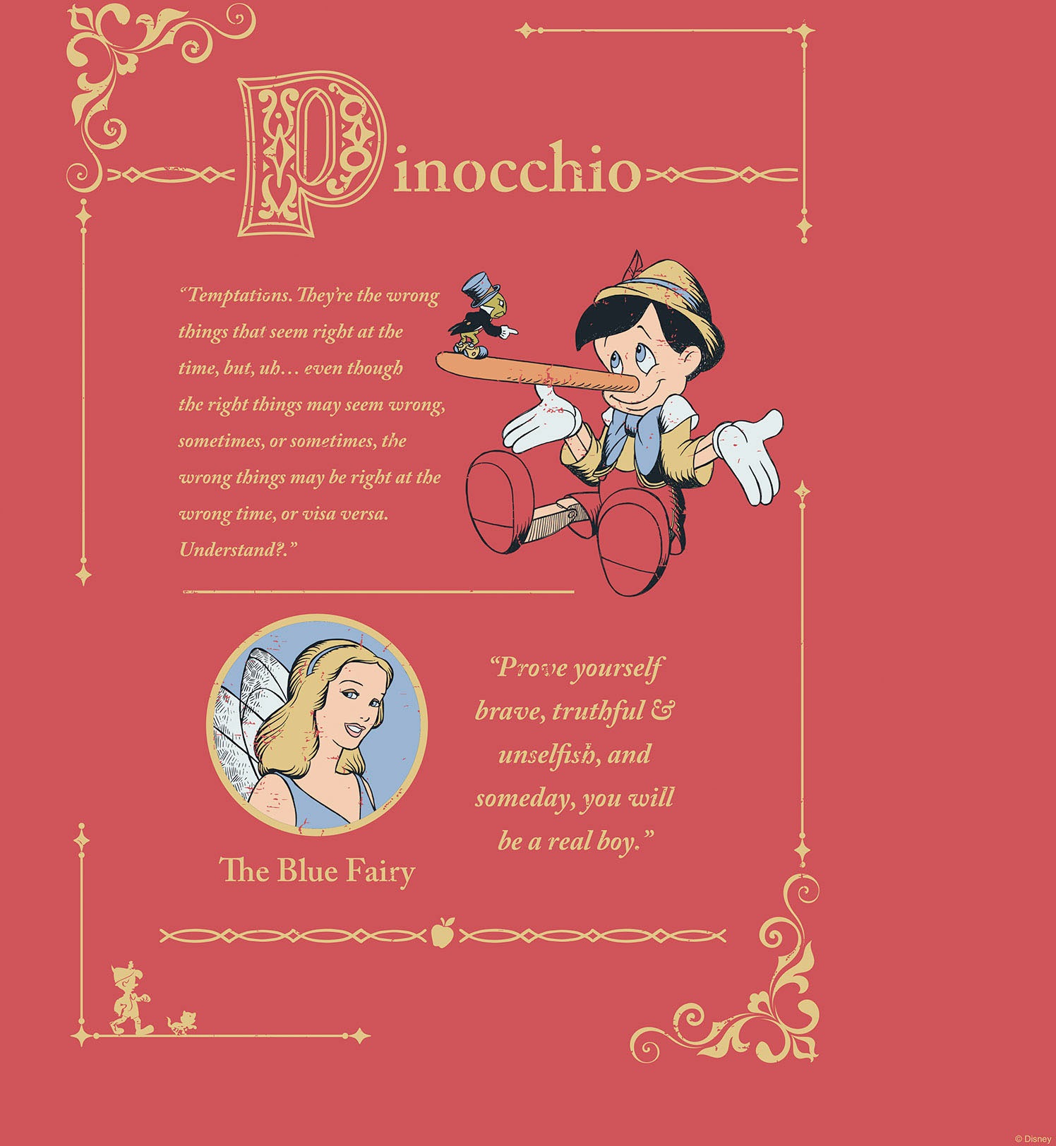 Komar Leinwandbild »Pinocchio Vice Versa - Größe 40 x 40 cm«, Disney, (1 St., 40 x 40 cm (Breite x Höhe), Keilrahmenbild mit Echtholzrahmen, Kinderzimmer