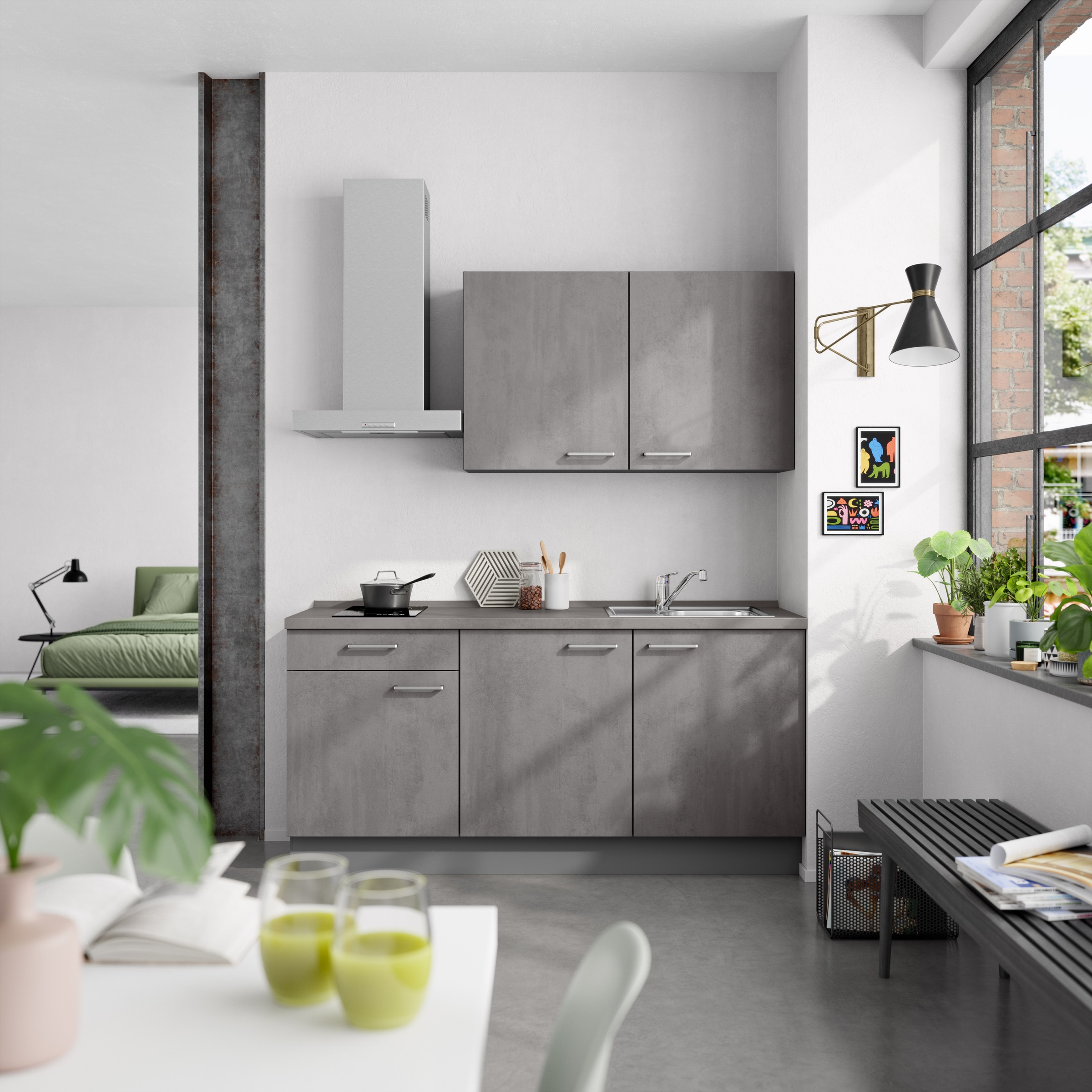 nobilia® Küchenzeile »"Riva I"«, vormontiert, Ausrichtung wählbar, Breite 180 cm, wahlw. mit E-Geräten