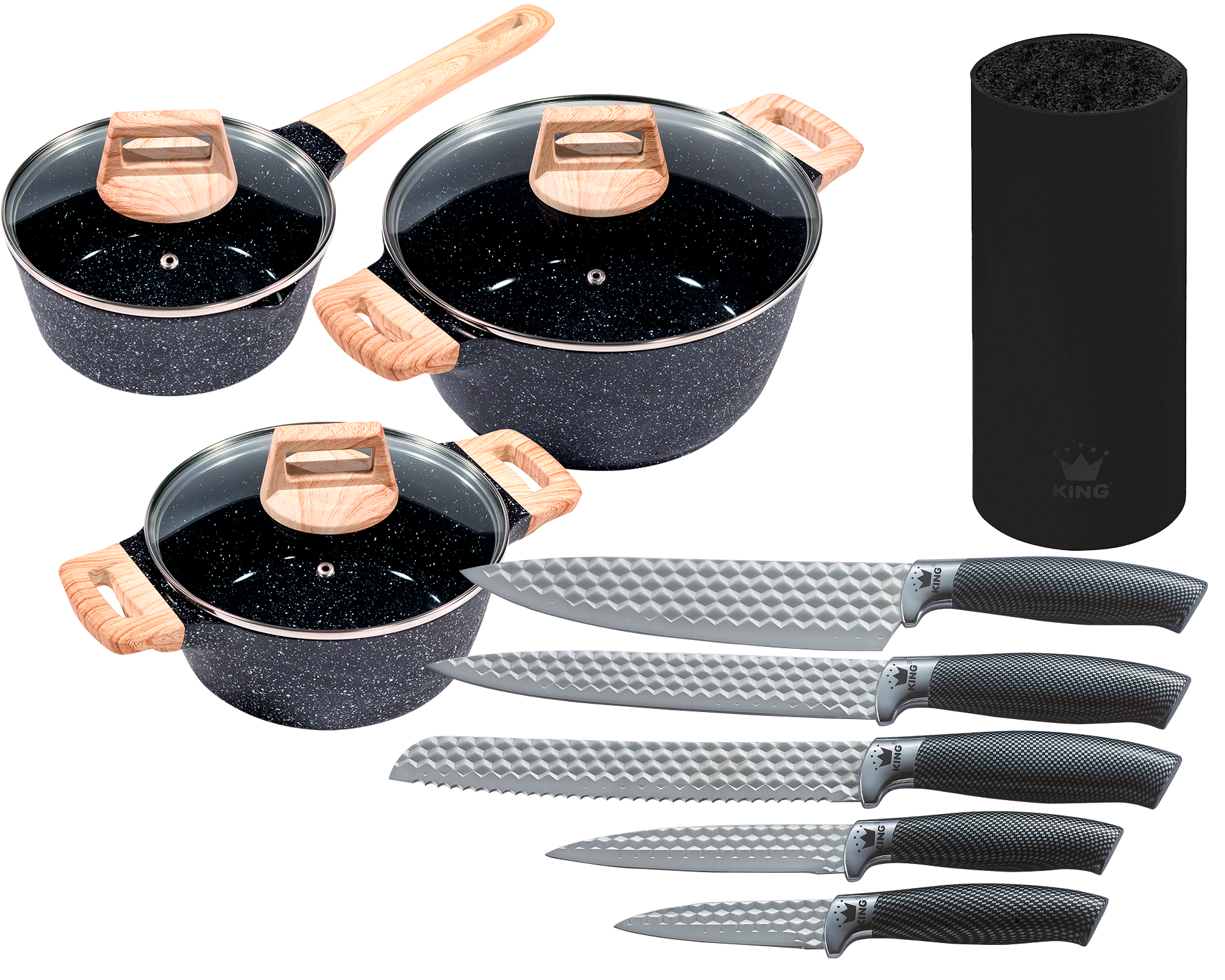 KING Topf-Set »»ESSENTIAL« Aluminiumguss, Induktion, Antihaftbeschichtung«, günstig online kaufen