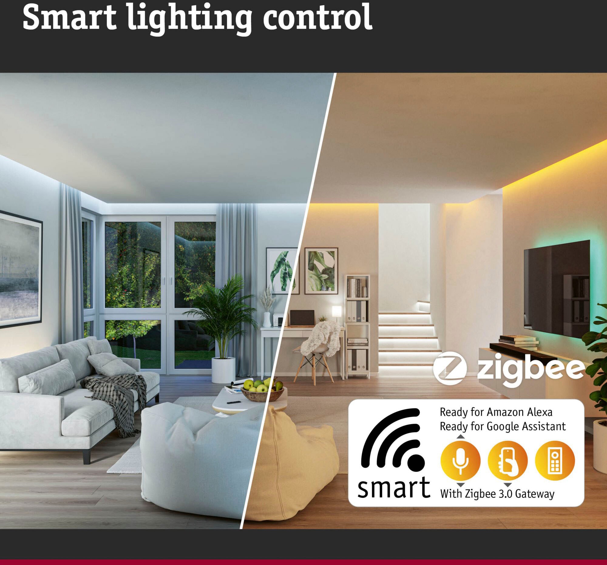Paulmann LED Einbauleuchte »Base 3x420lm 230V«, 3 flammig, Zigbee Basisset