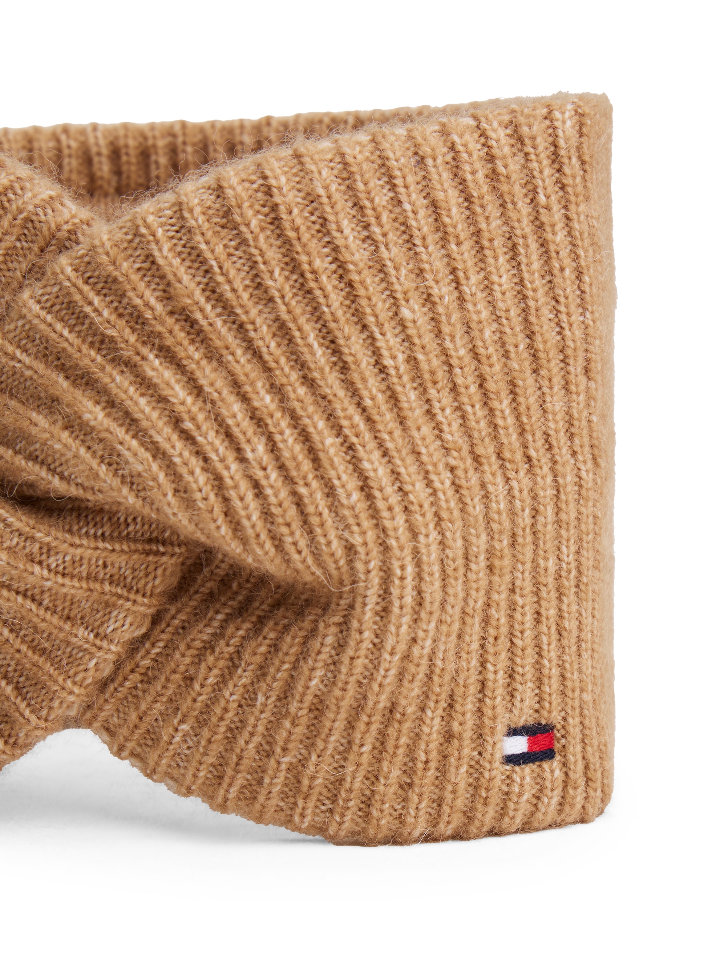 Tommy Hilfiger Stirnband »TH FLAG FLUFFY« flauschig mit Wolle, ca. 20x11 cm, Rippstrick