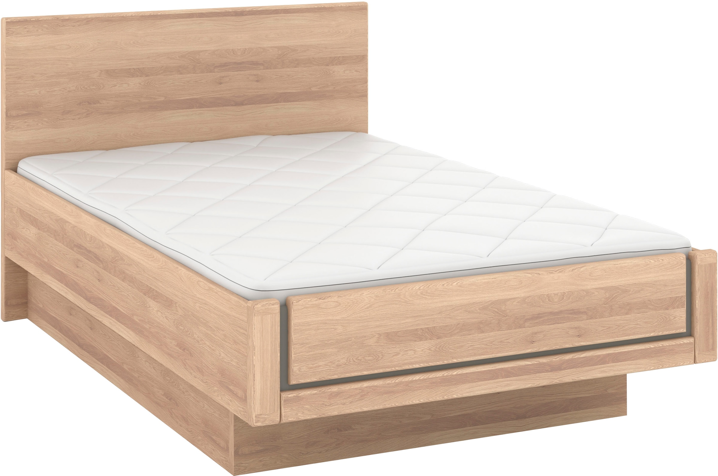 Musterring Holzbett »Sorrent, Bettgestell, Bettrahmen, teilmassiv Eiche«, (MADE IN GERMANY), Eiche teilmassiv, Liegehöhenverstellung, in schwebender Optik