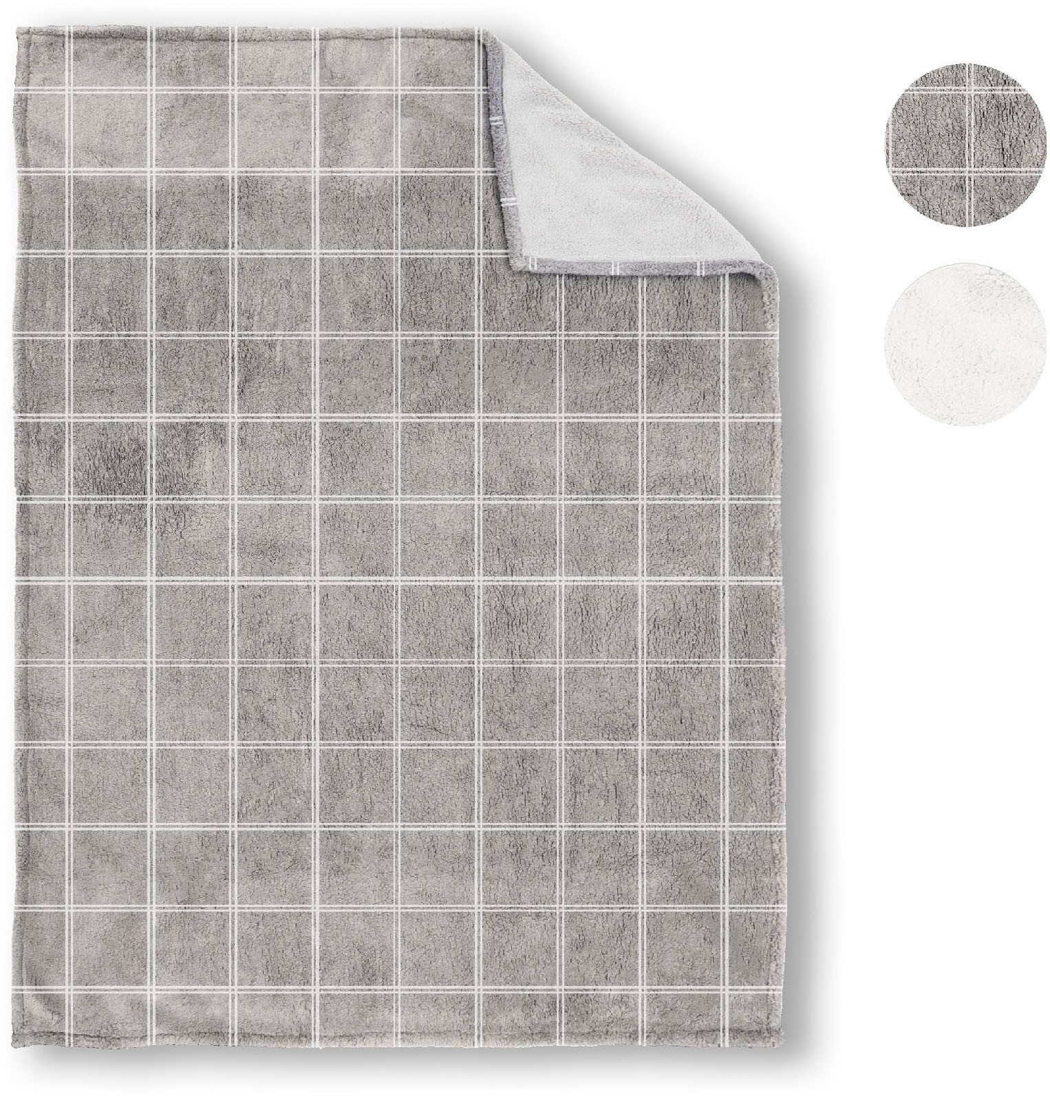 Biberna Tagesdecke »Sherpa«, Wohndecke, Kuscheldecke, superweiche + warme Sherpa Wende-Decke