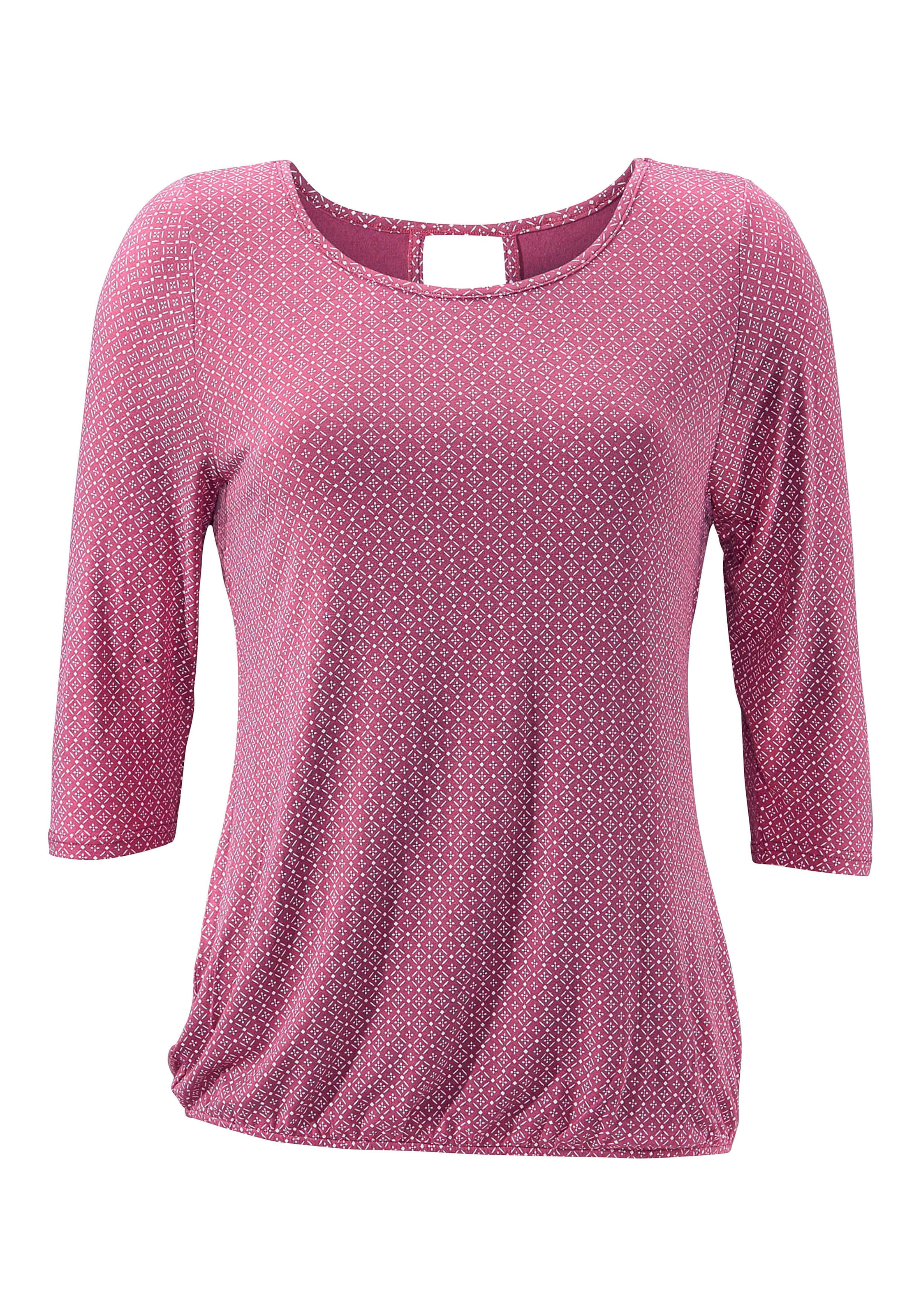 LASCANA 3/4-Arm-Shirt »mit modischem Cut-out«, (2er-Pack), aus weichem Viskose-Stretch