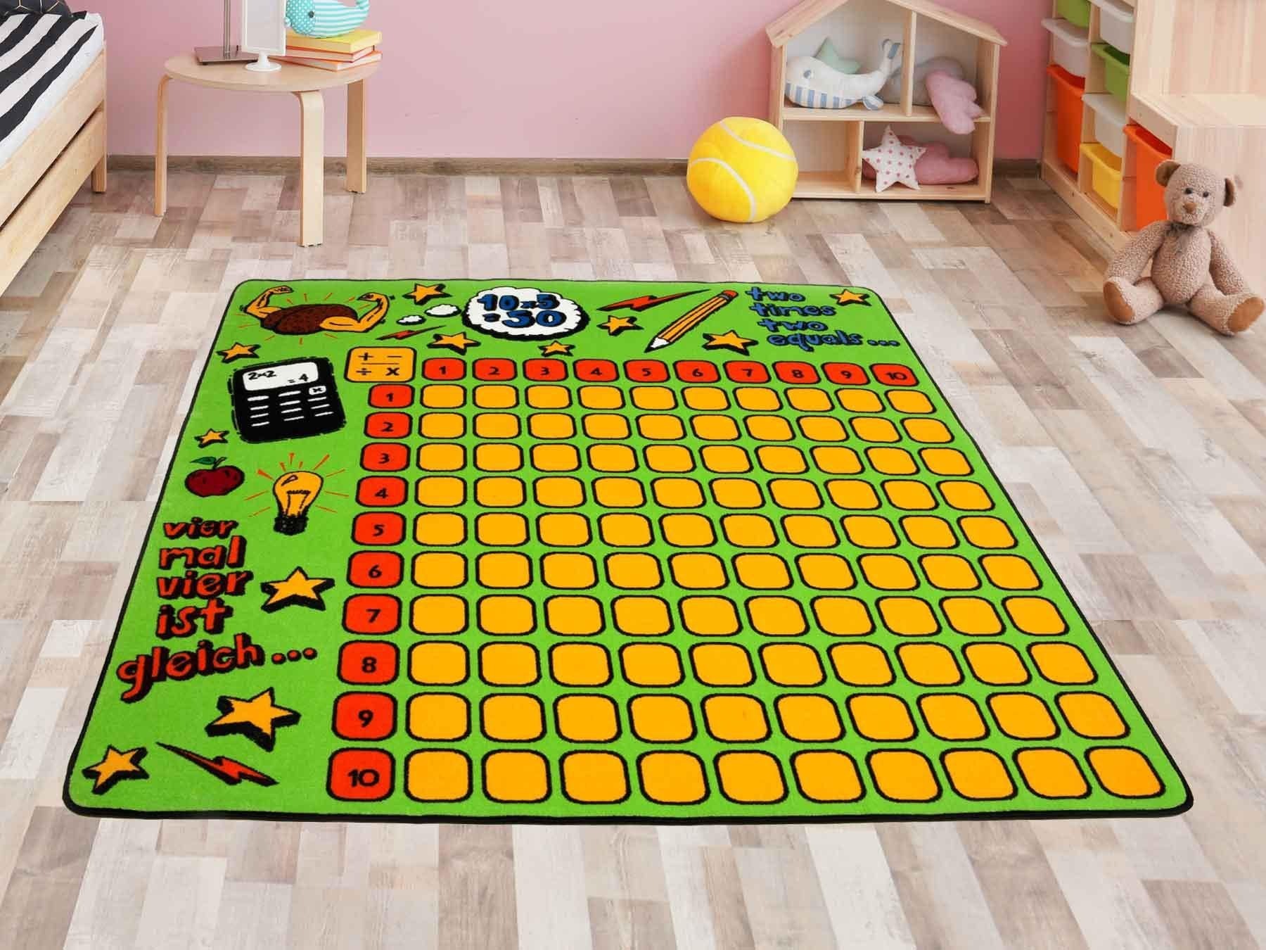 Primaflor-Ideen in Textil Kinderteppich »KLEINES 1 x 1«, rechteckig, 5 mm Höhe, Spiel- und Lernteppich, 1x1 lernen, Kinderzimmer