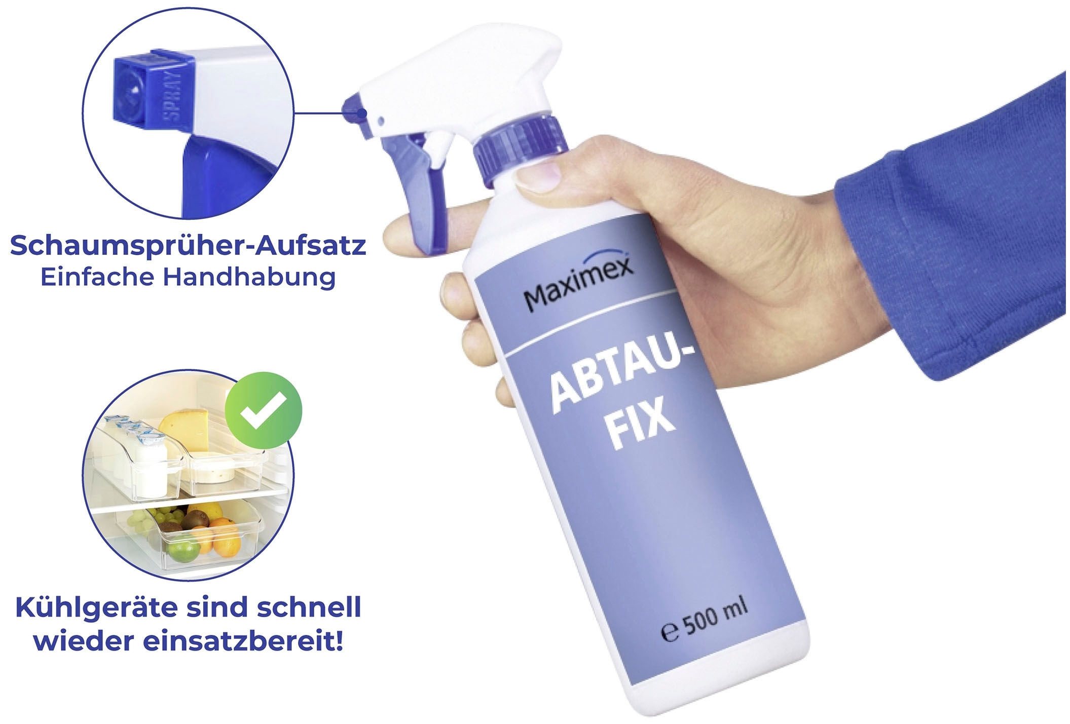 Maximex Küchenreiniger »Abtau-Fix«, (3 St.), Kühlschrank Enteiser, 3 x 500 ml