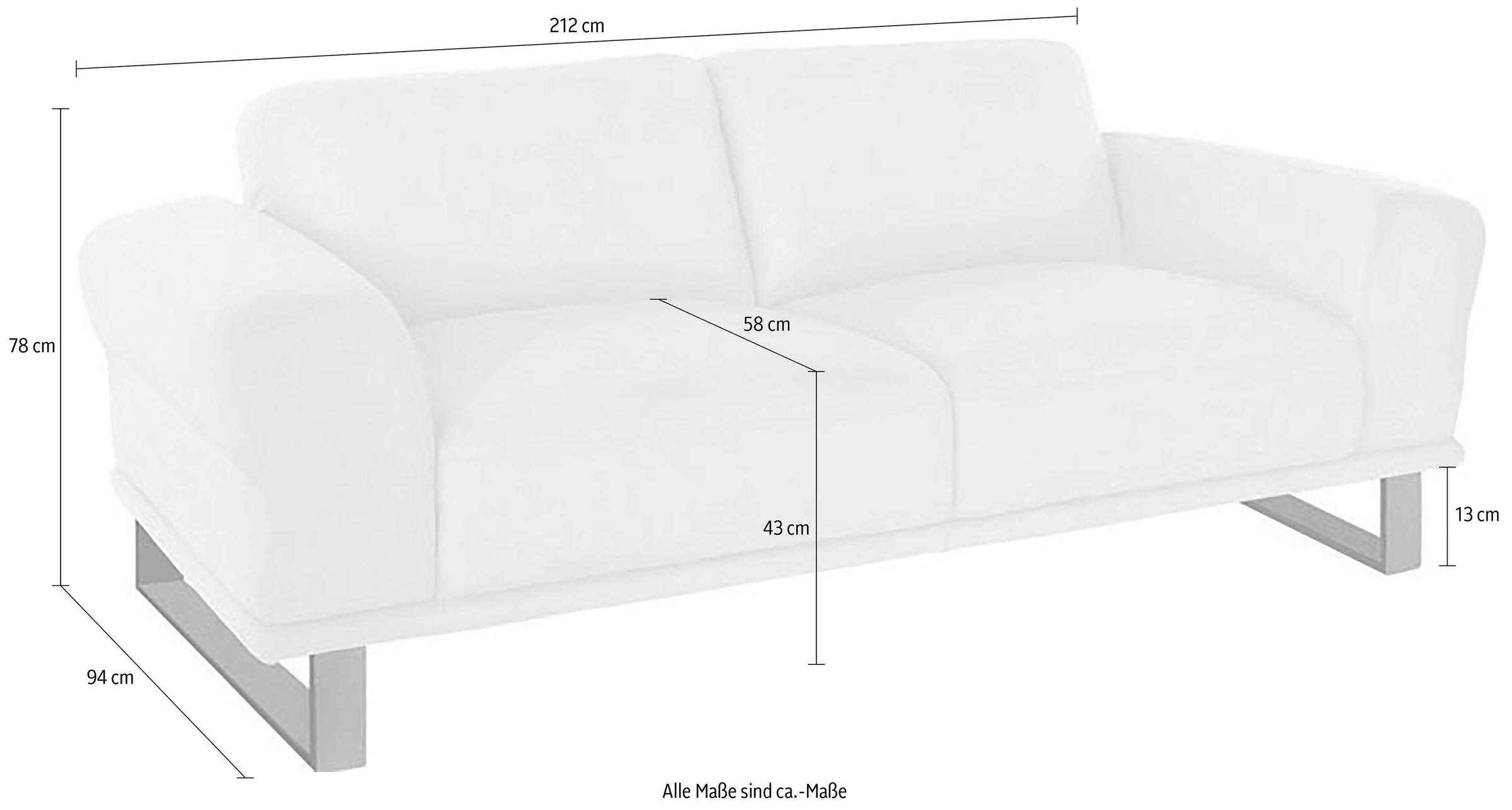 W.SCHILLIG 2,5-Sitzer »montanaa«, mit Metallkufen in Silber matt, Breite 212 cm