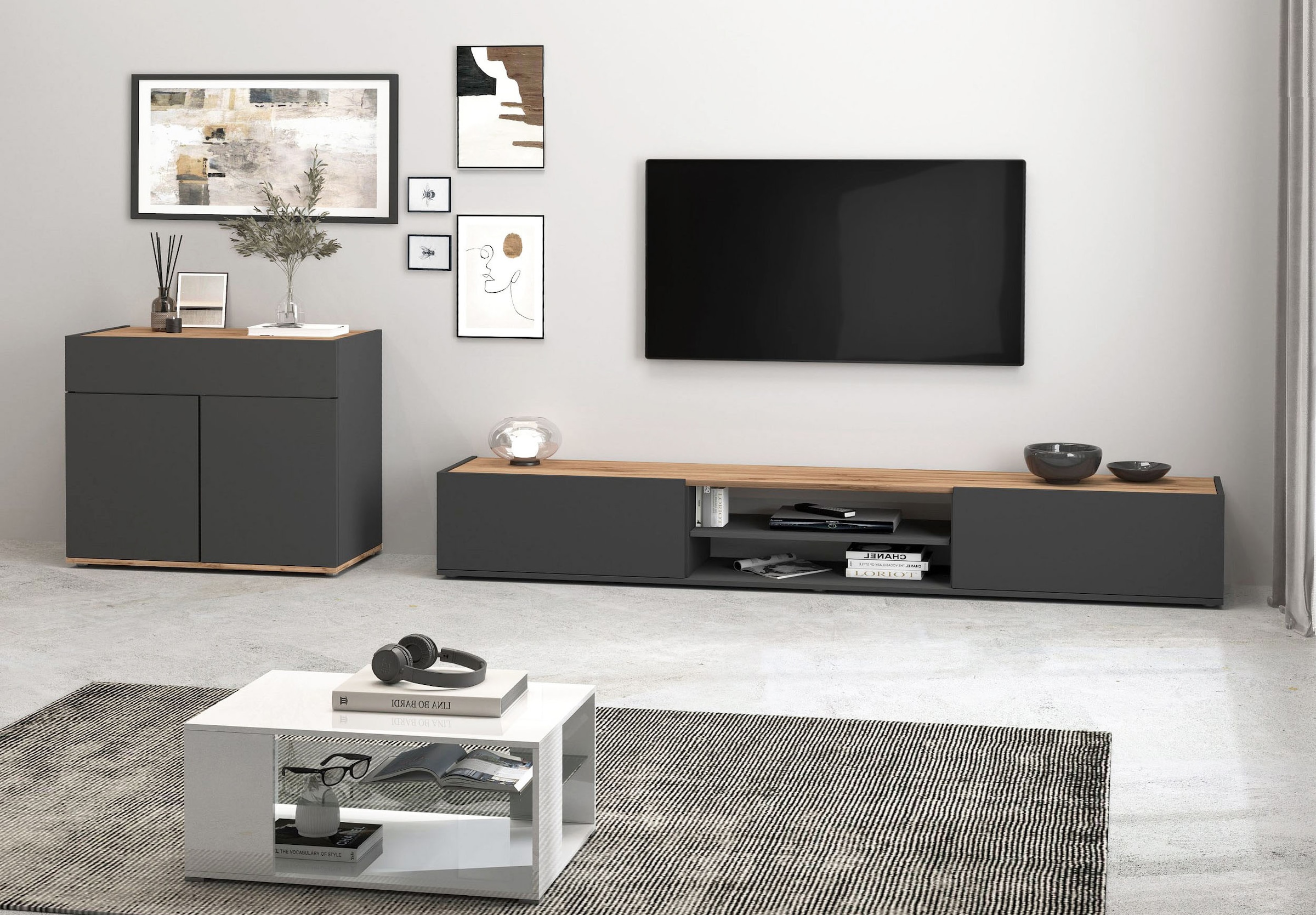 INOSIGN Sideboard »Garda, Kommode, Schrank, Kredenz«, 2 Türen, 1 Schublade,grifflos Breite 80,9 cm