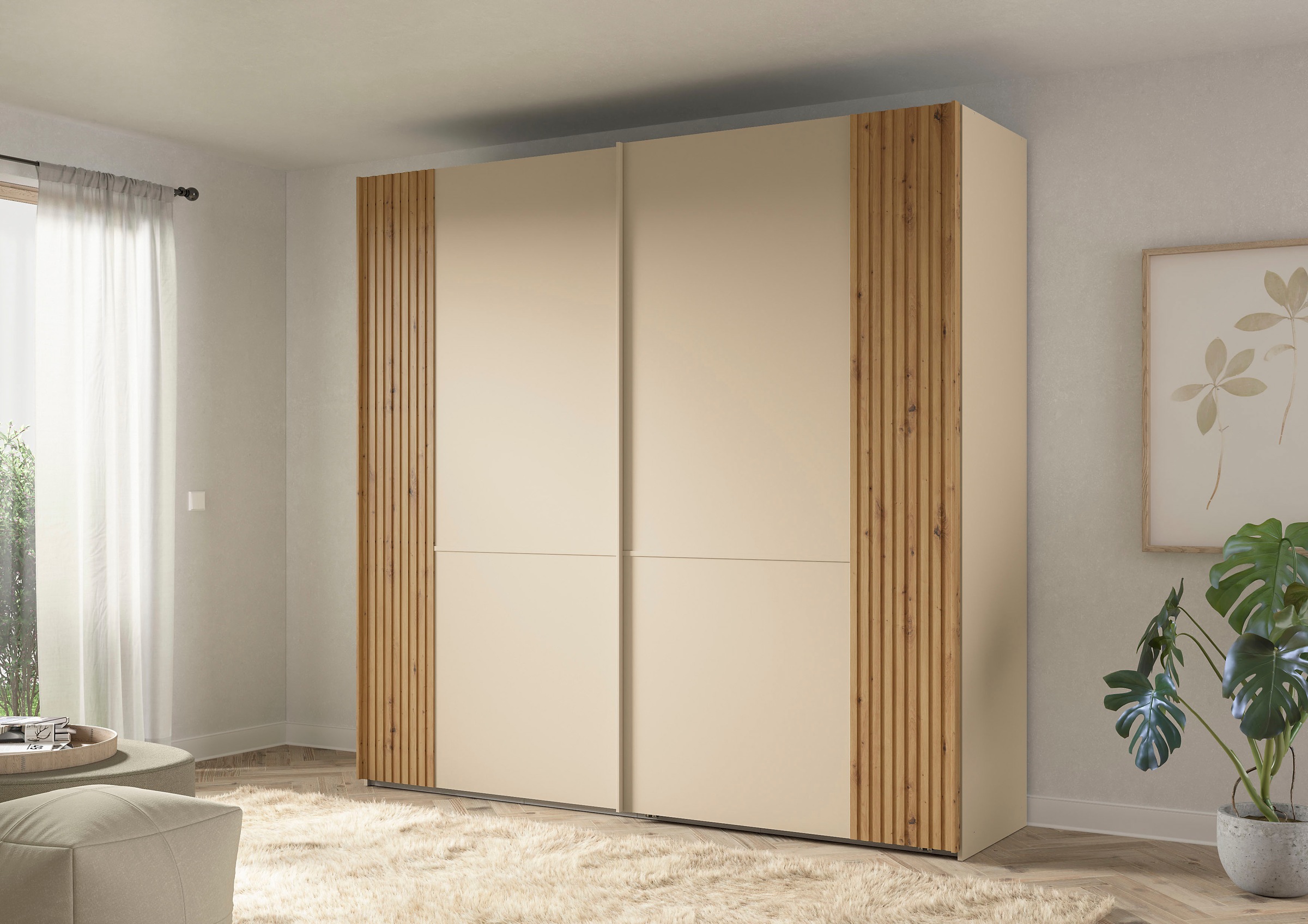 Musterring Schwebetürenschrank »Isabelle«, Türen mit Lamellenoptik, verschiedene Größen und Farben, Höhe 236cm