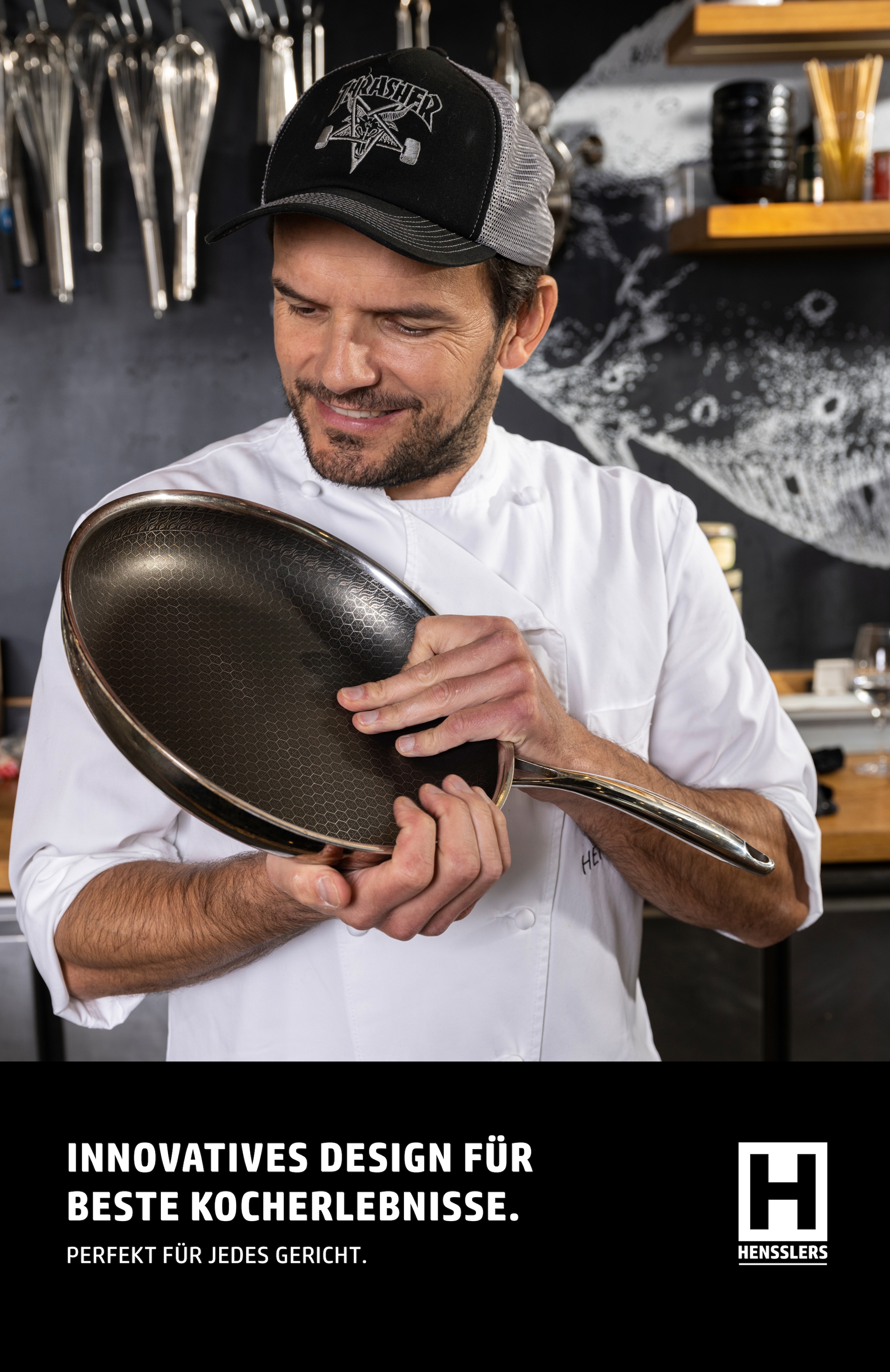 HENSSLERS Wok »HENSSLERS Edelstahl Wok inkl. Glasdeckel, Ø 28 cm«, Edelstahl, (2 tlg.), Wokpfanne für die asiatische Küche