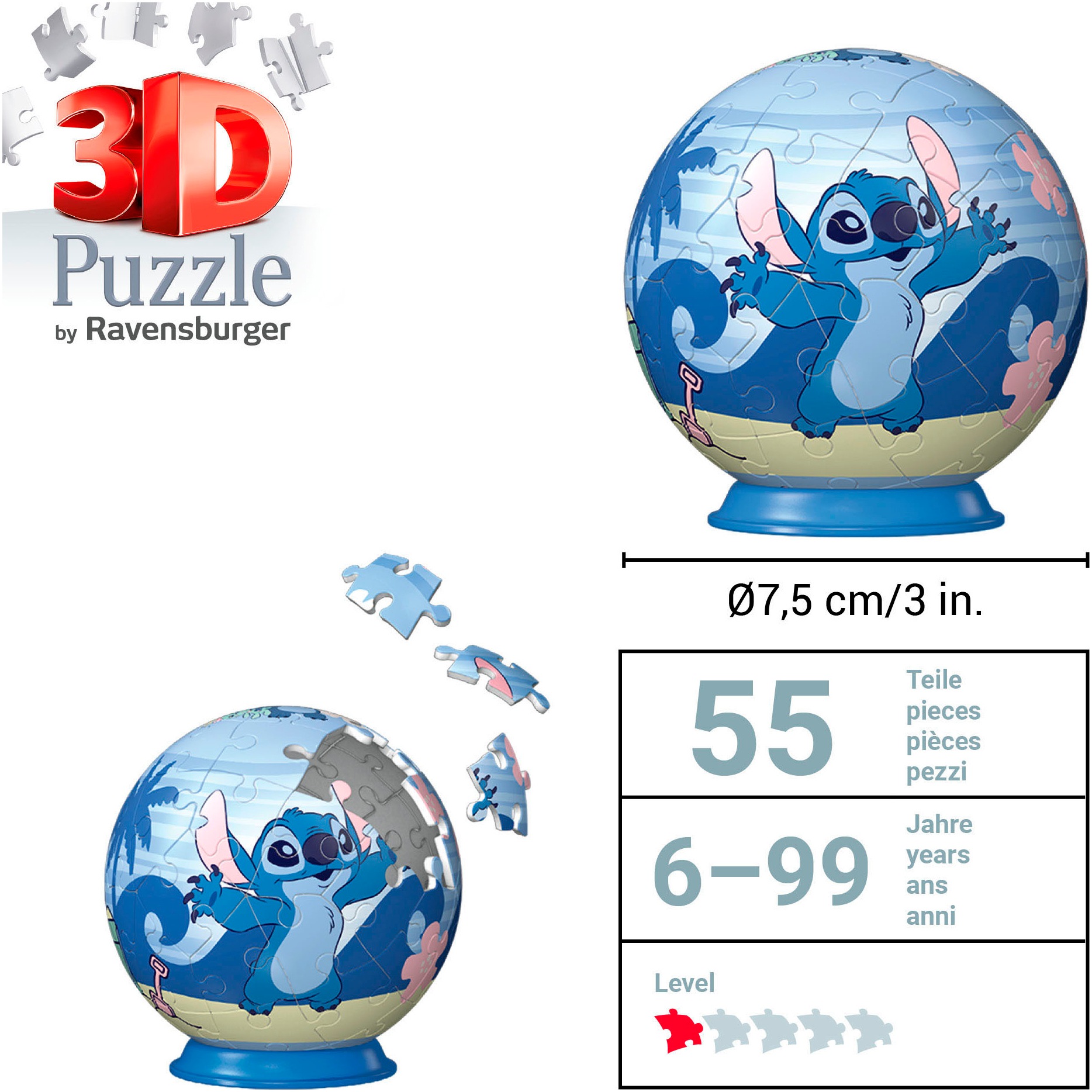 Ravensburger Puzzleball »Disney Stitch«, Made in Europe