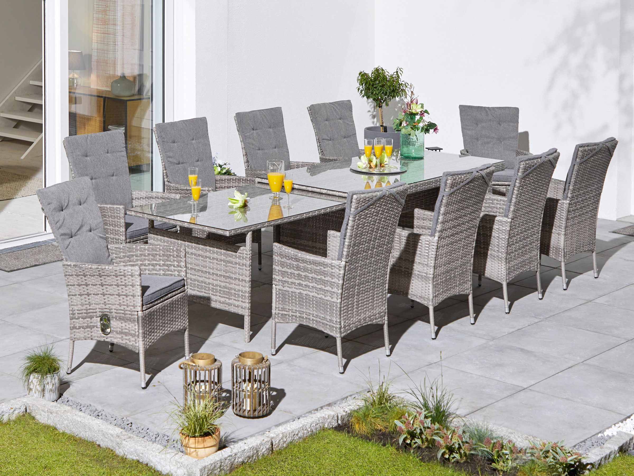 KONIFERA Garten-Essgruppe »Belluno« Set, 10x Sessel, 1x AZ-Tisch 179-300x73 günstig online kaufen
