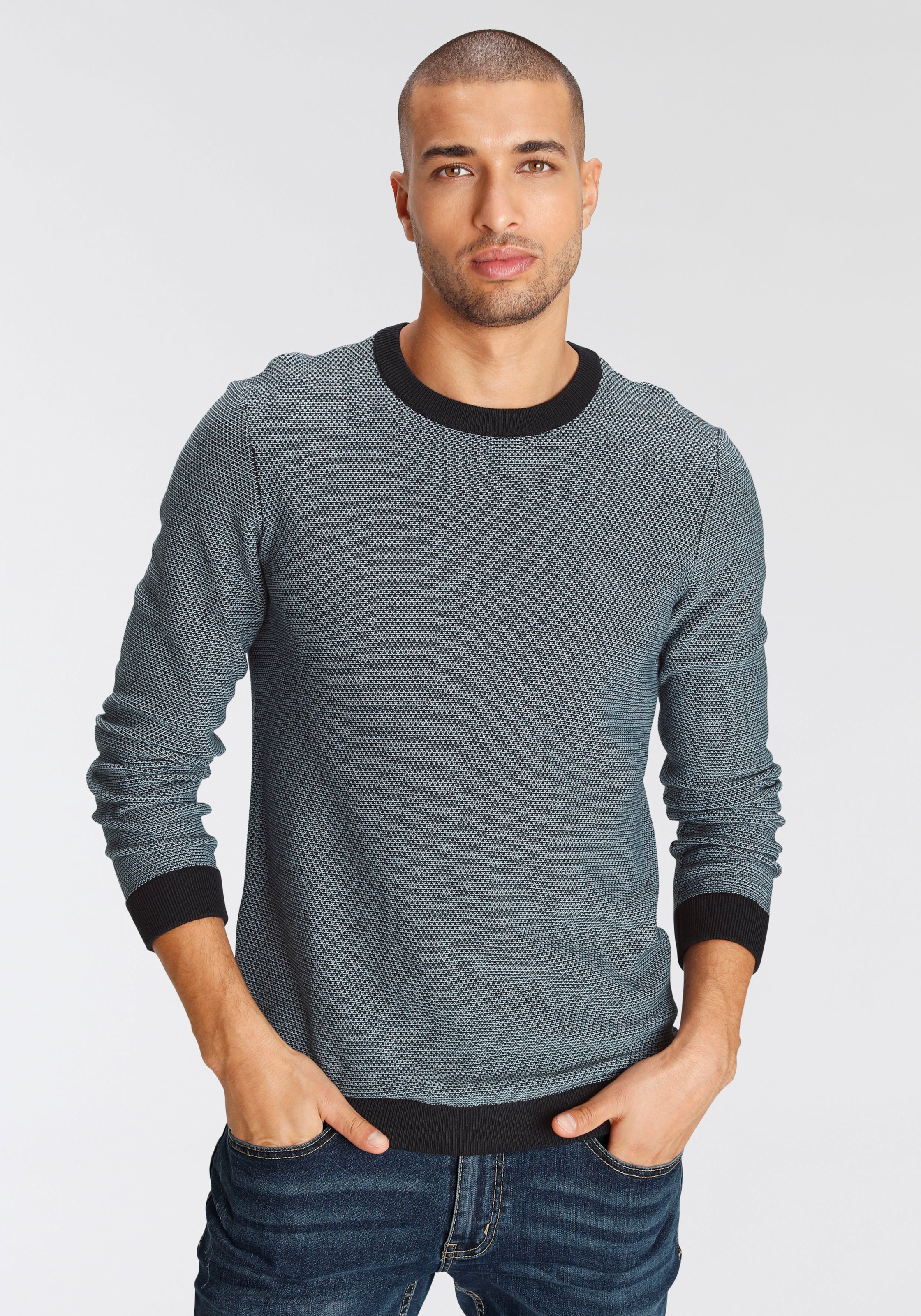 AJC Strickpullover, mit kontrastfarbenen Details an den Abschlüssen kaufen