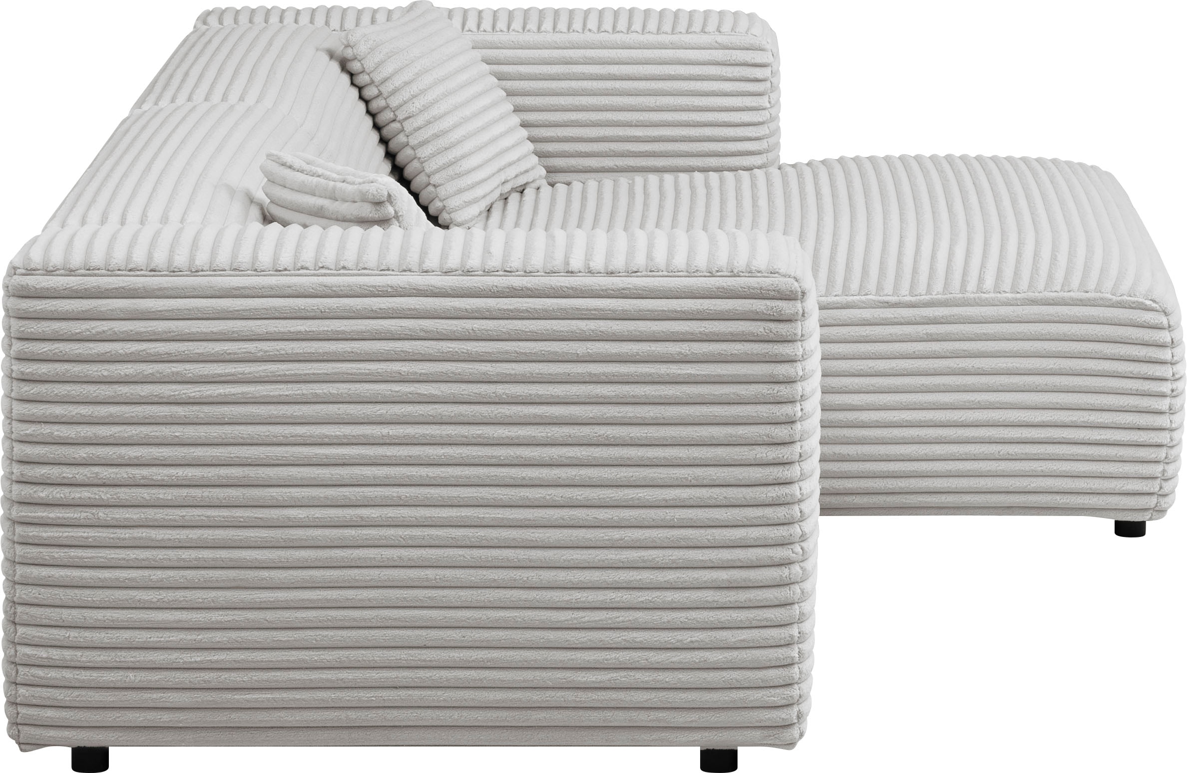 andas Polsterecke »BAKELS, Ecksofa-Set mit Hocker, L-Form mit Schlaffunktion«, Ecksofa-Set (incl. Hocker) im trendigen Megacord
