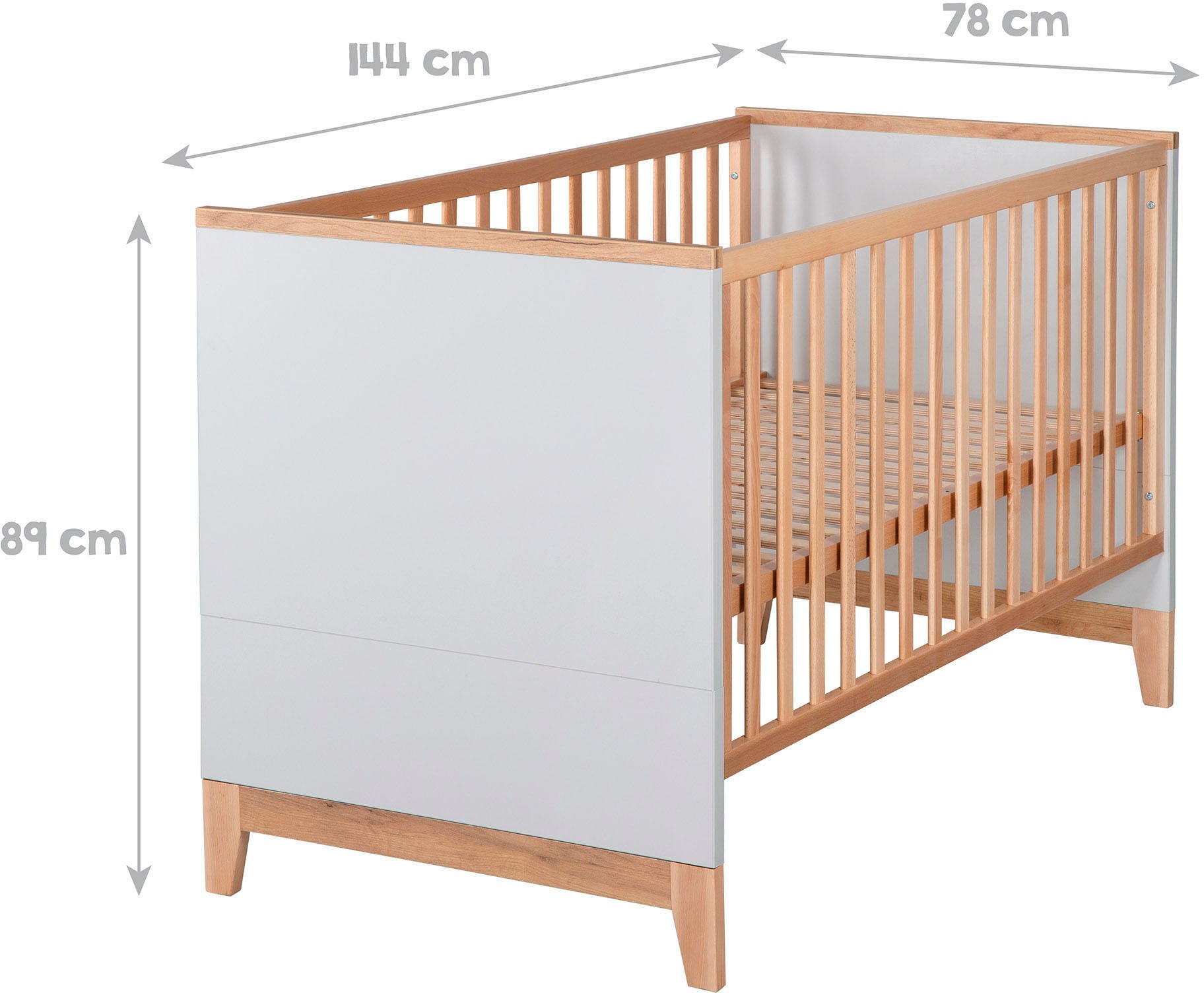 roba® Babyzimmer-Komplettset »Caro«, (Set, 3 St., Kinderbett, Schrank, Wickelkommode), breit; mit Kinderbett, Schrank und Wickelkommode