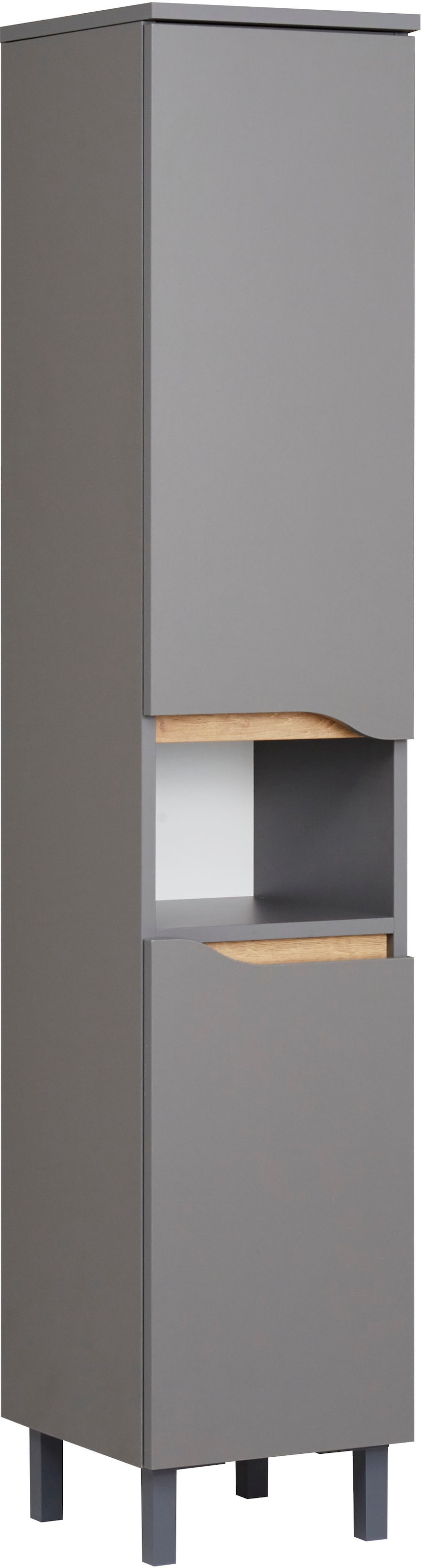 Saphir Badmöbel-Set »Quickset 3-teilig, Waschbeckenunterschrank mit LED-Spiegel«, (3 St.), mit Midischrank, inkl. Türdämpfer, 4 Türen, 1 Nische, Bad-Set