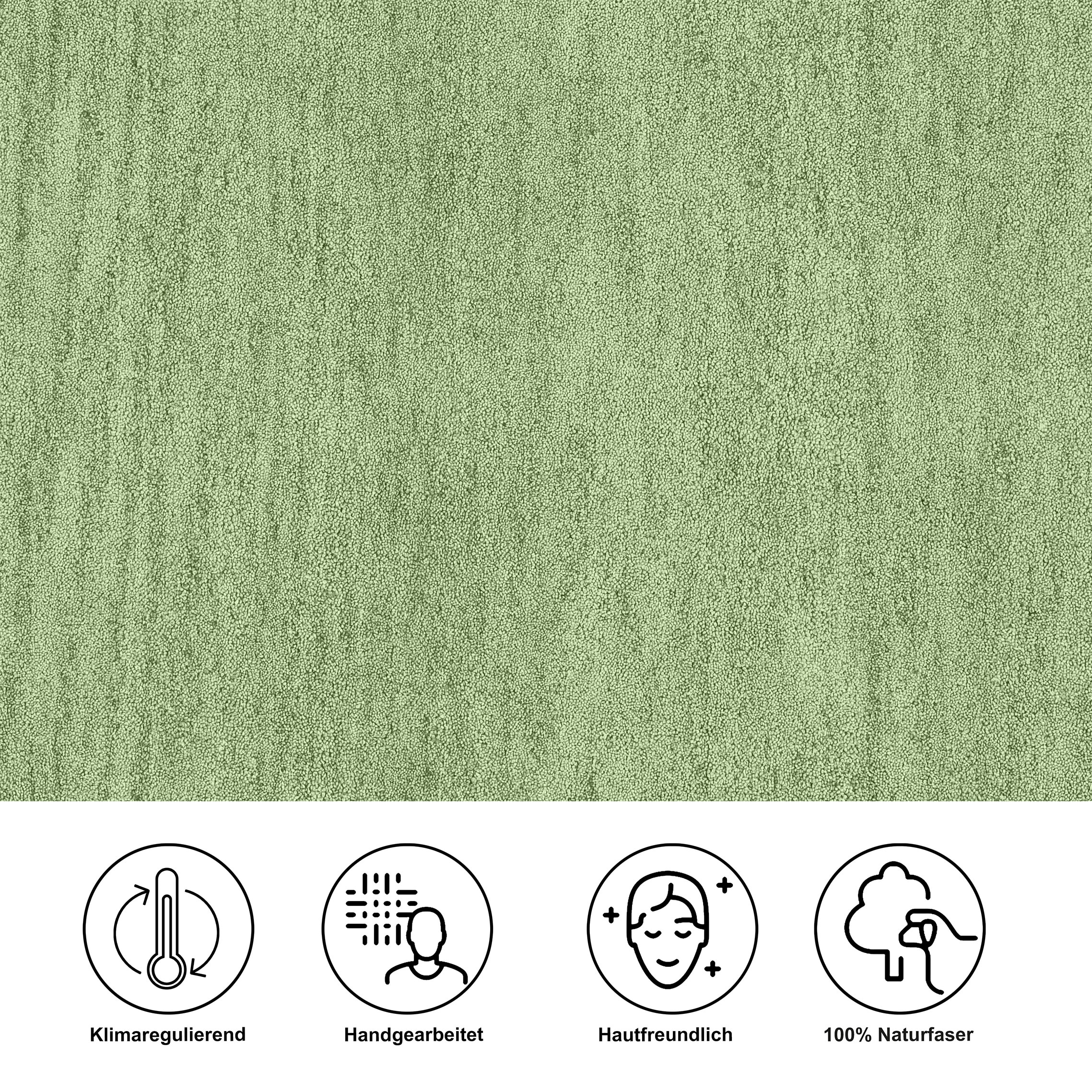 THEKO Bettumrandung »Gabbeh Uni, Handweb Teppich, meliert, reine Wolle« Höhe 14 mm 3 Stk. tlg. Bettvorleger, Uni-Farben, handgewebt, Läufer-Set, Schlafzimmer