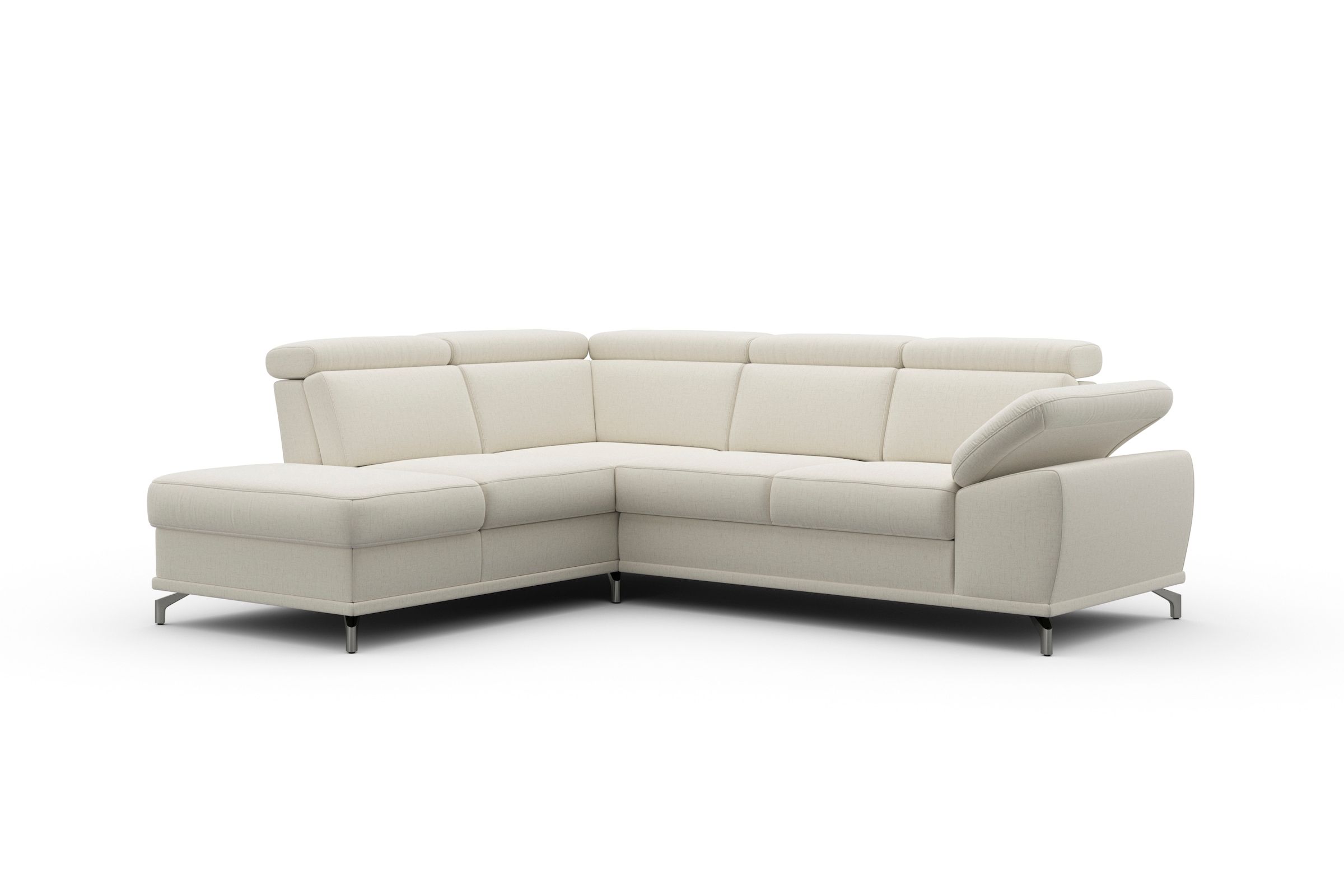sit&more Ecksofa »Cabrio L-Form, mit Sitztiefenverstellung, Arm- und Kopfteilverstellung«, 3 Nierenkissen, Federkern, optional Bettfunktion und Stauraum