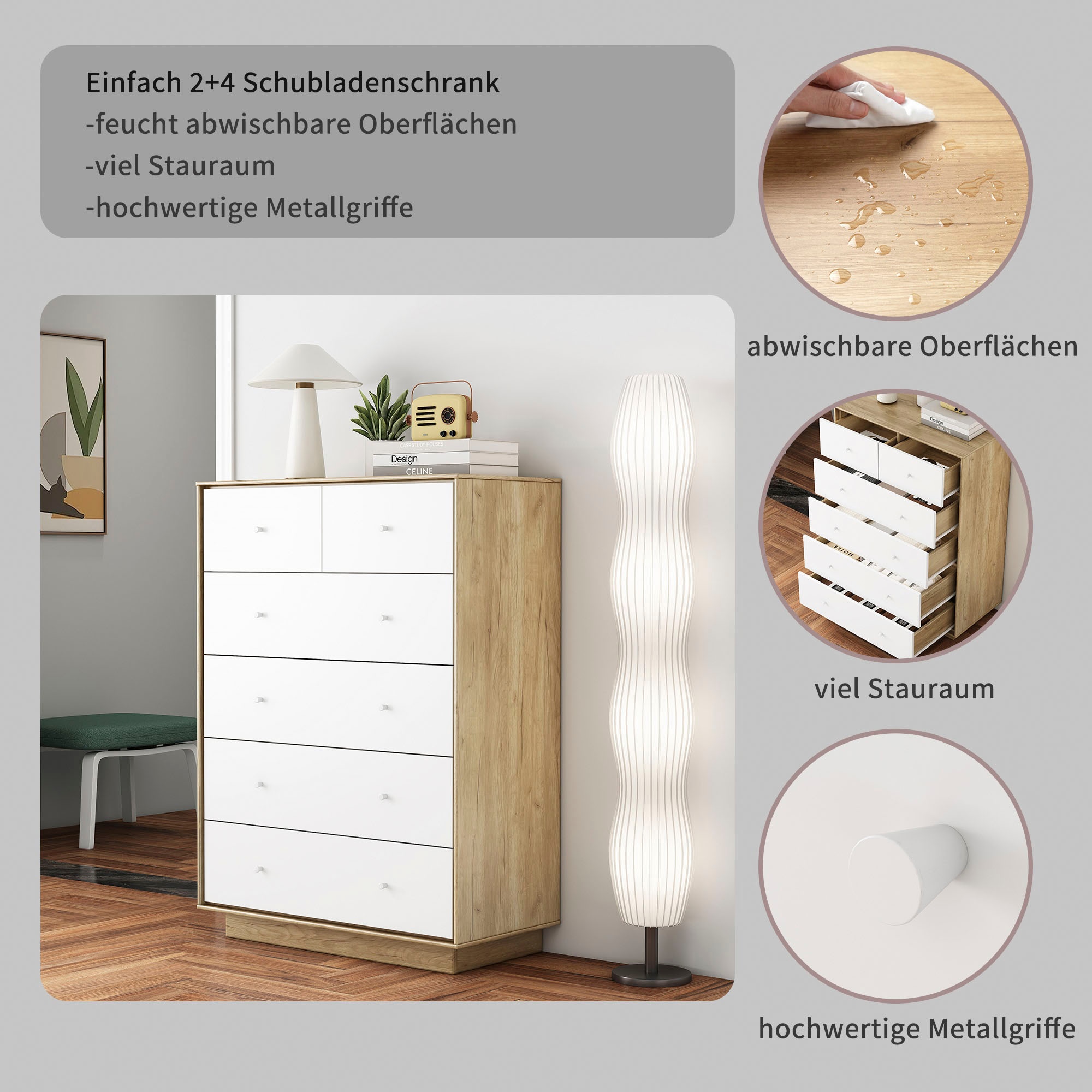 OTTO home Kommode »Blaire« kratzfeste Melaminoberfläche, ABS-Kanten und FSC-zertifiziertem Holz