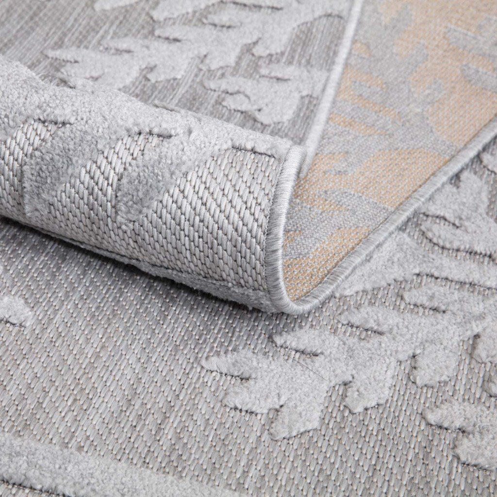 Carpet City Teppich »In-& Outdoorteppich Santorini 411, 3D-Effekt, Boho-Optik«, rund, 5 mm Höhe, Wetterfest & UV-beständig für Terrasse, Balkon, Küche, Flur