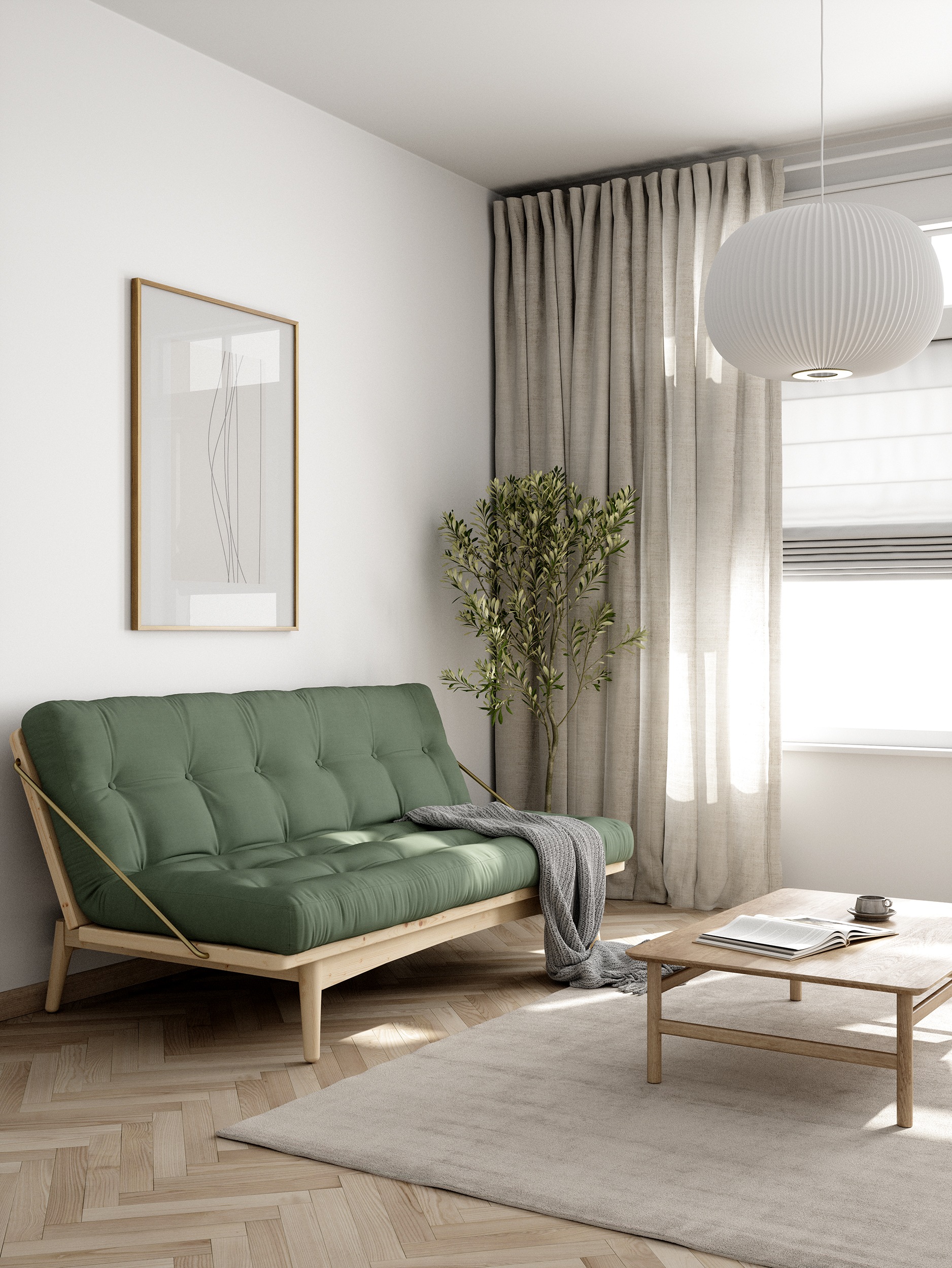 Karup Design Schlafsofa »Folk«, aus massiven Kiefernholz, inkl. Futonmatratze