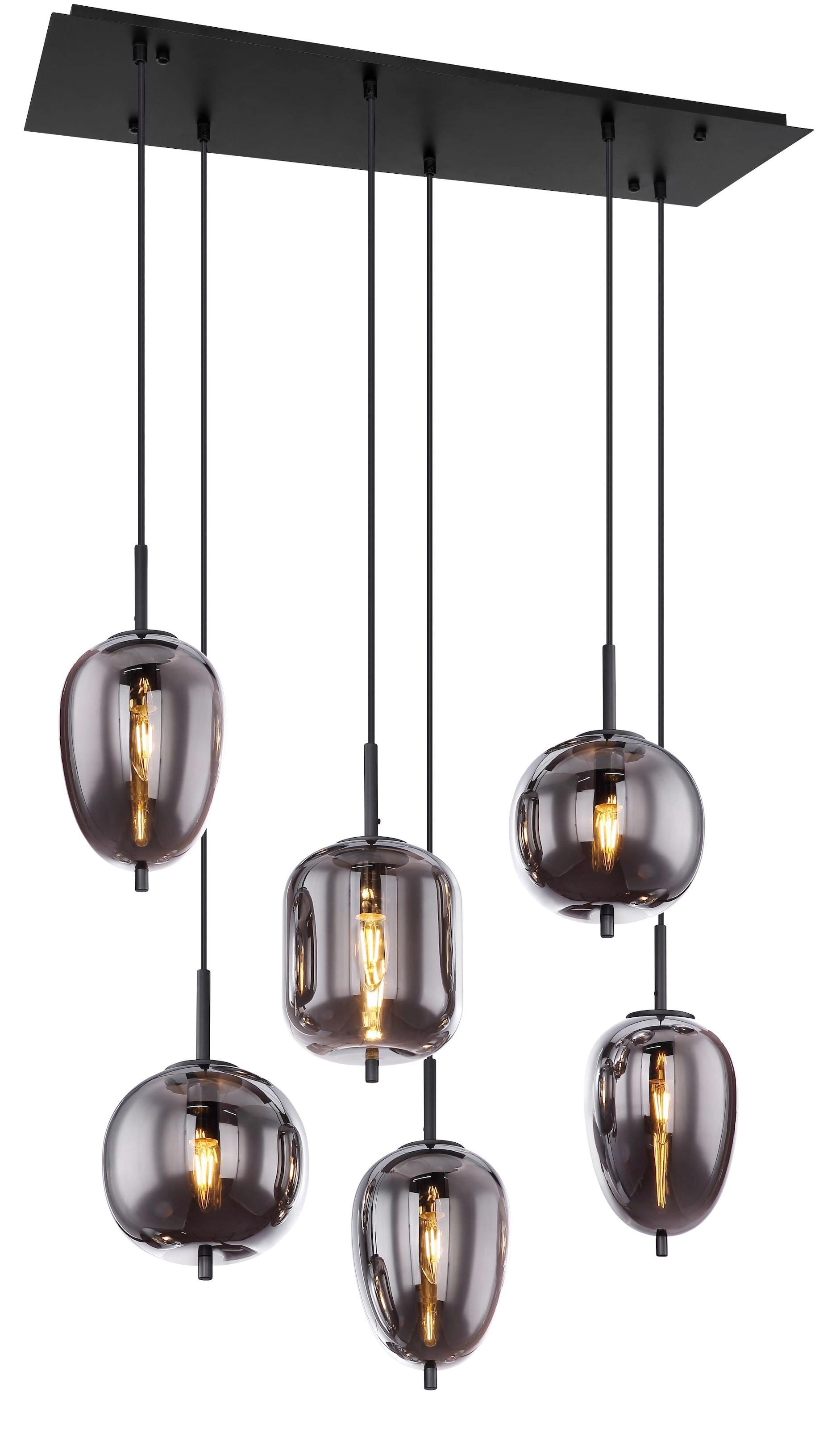 GLOBO LIGHTING Hängeleuchte »BLACKY«, Leuchtmittel E14 | ohne Leuchtmittel, 2700lm Output