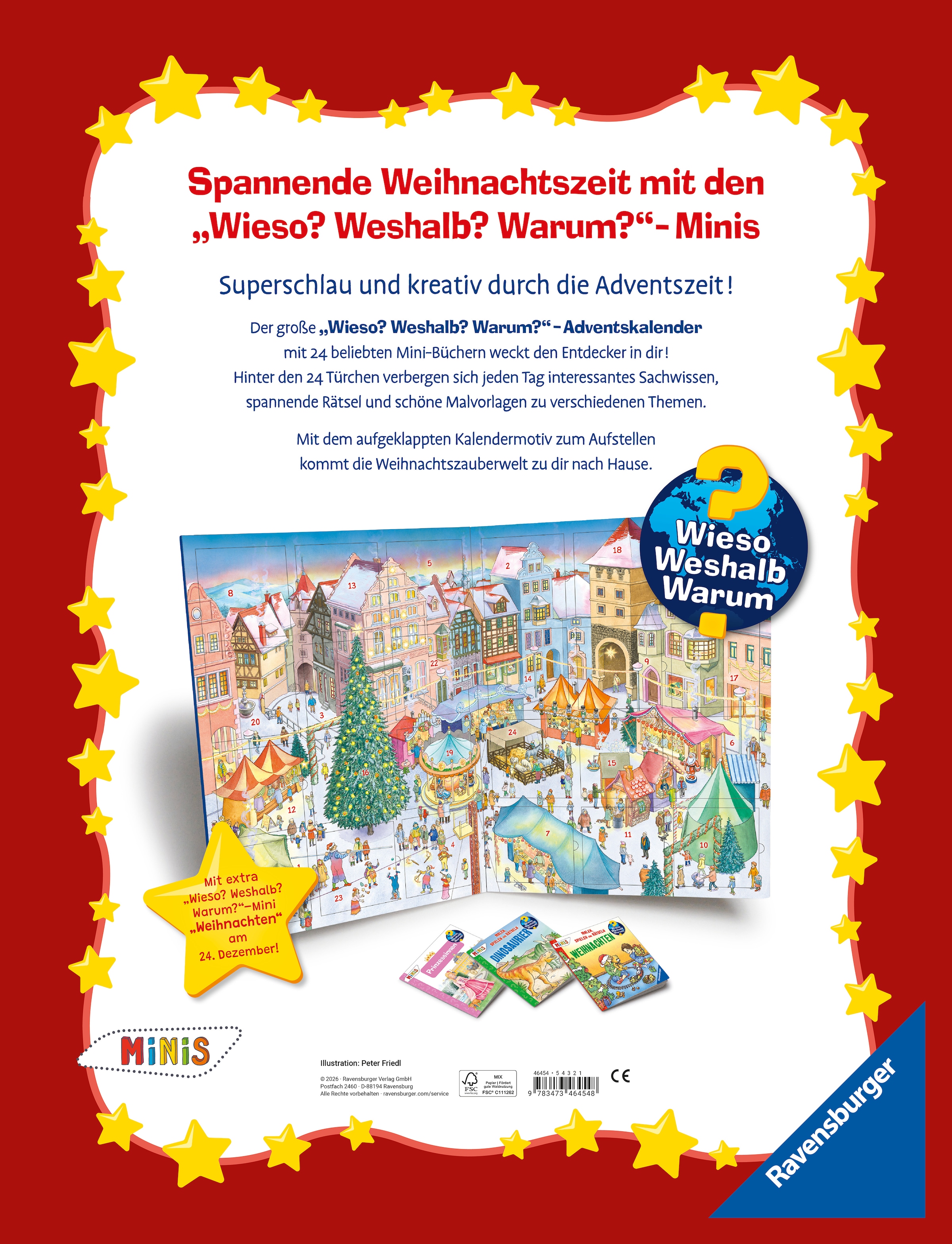 Ravensburger Adventskalender »Ravensburger Minis - Mein Adventskalender 2026 -Wieso? Weshalb? Warum?« ab 3 Jahren
