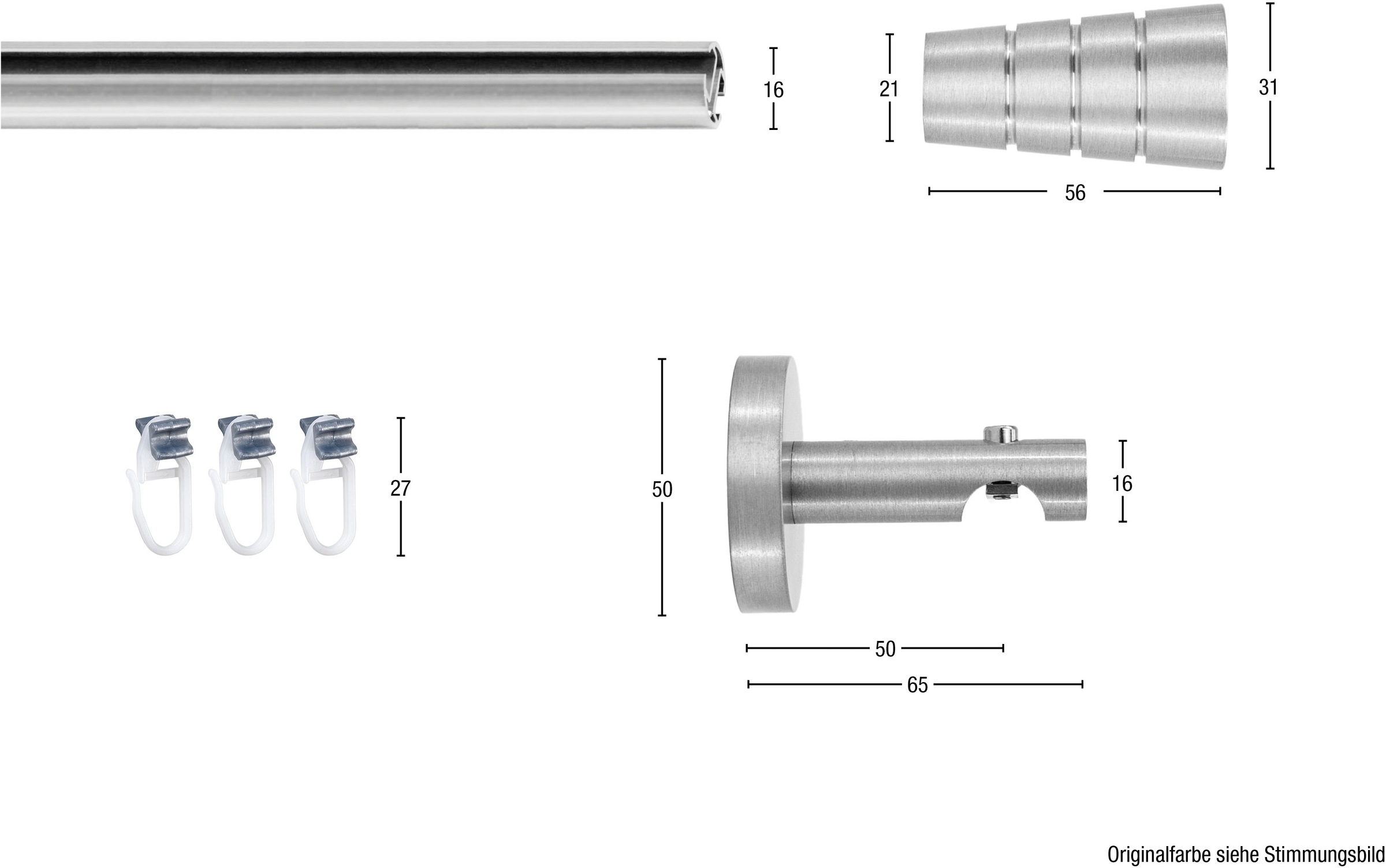 GARESA Gardinenstange »Marco«, 1 läufig-läufig, Wunschmaßlänge, Innenlauf-Vorhanggarnitur, Wandmontage, Aluminium, verlängerbar