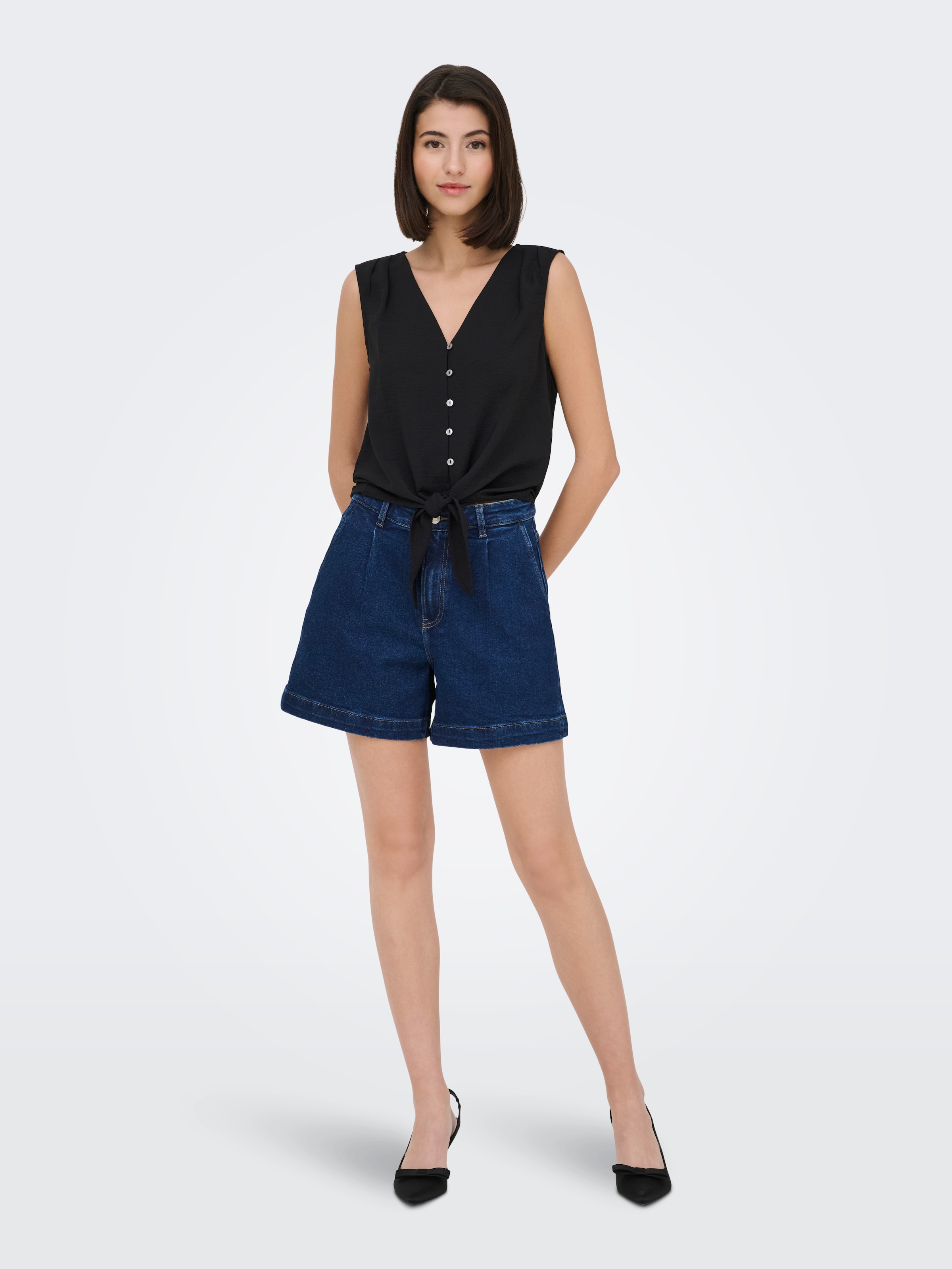 JDY Shirttop »JDYVIOLET LIFE S/L KNOT TOP WVN NOOS« Polyester, regular fit