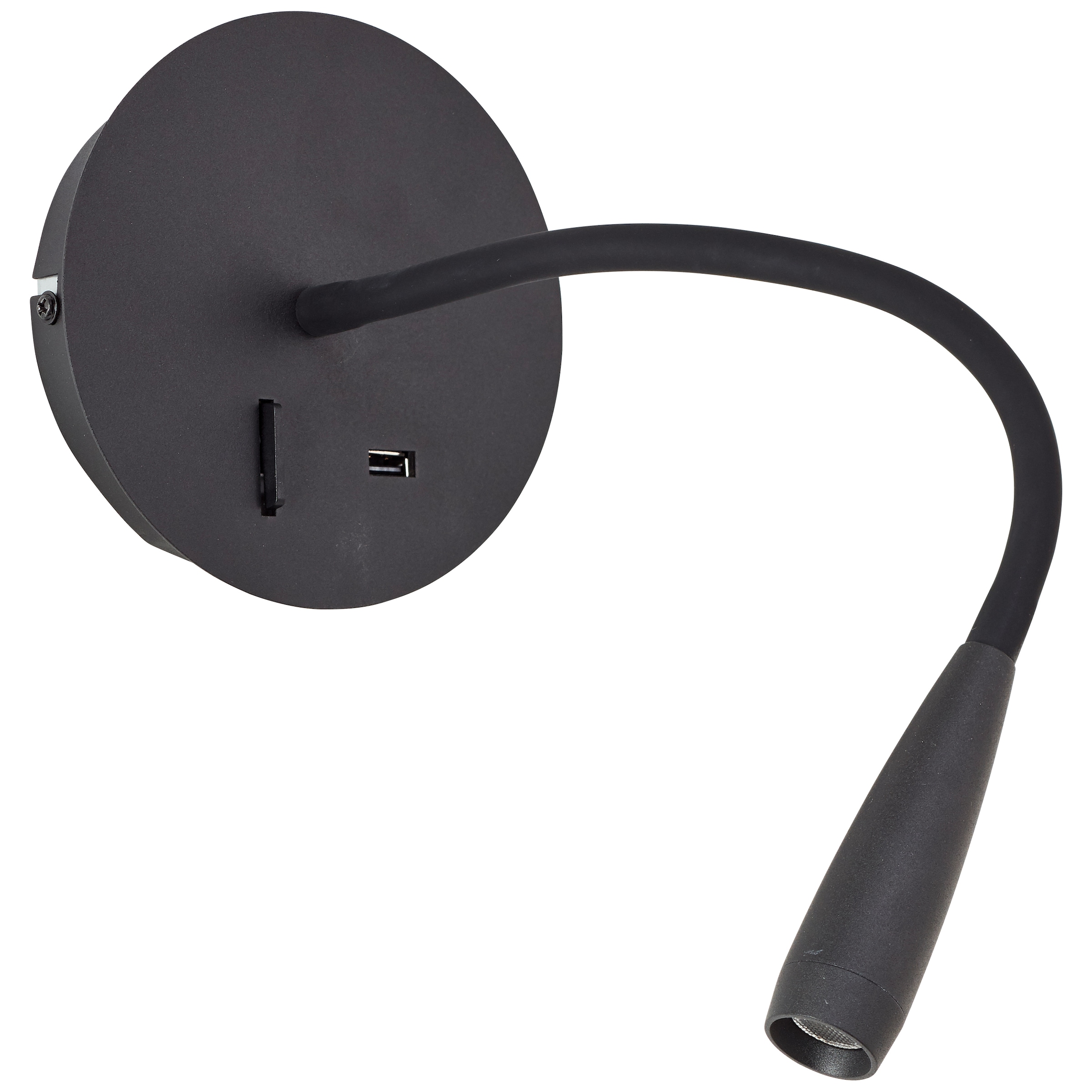 Brilliant LED Wandstrahler »Jutta«, USB-Anschluss, flexibler Lesearm, 170 lm, 3000 K, schwarz