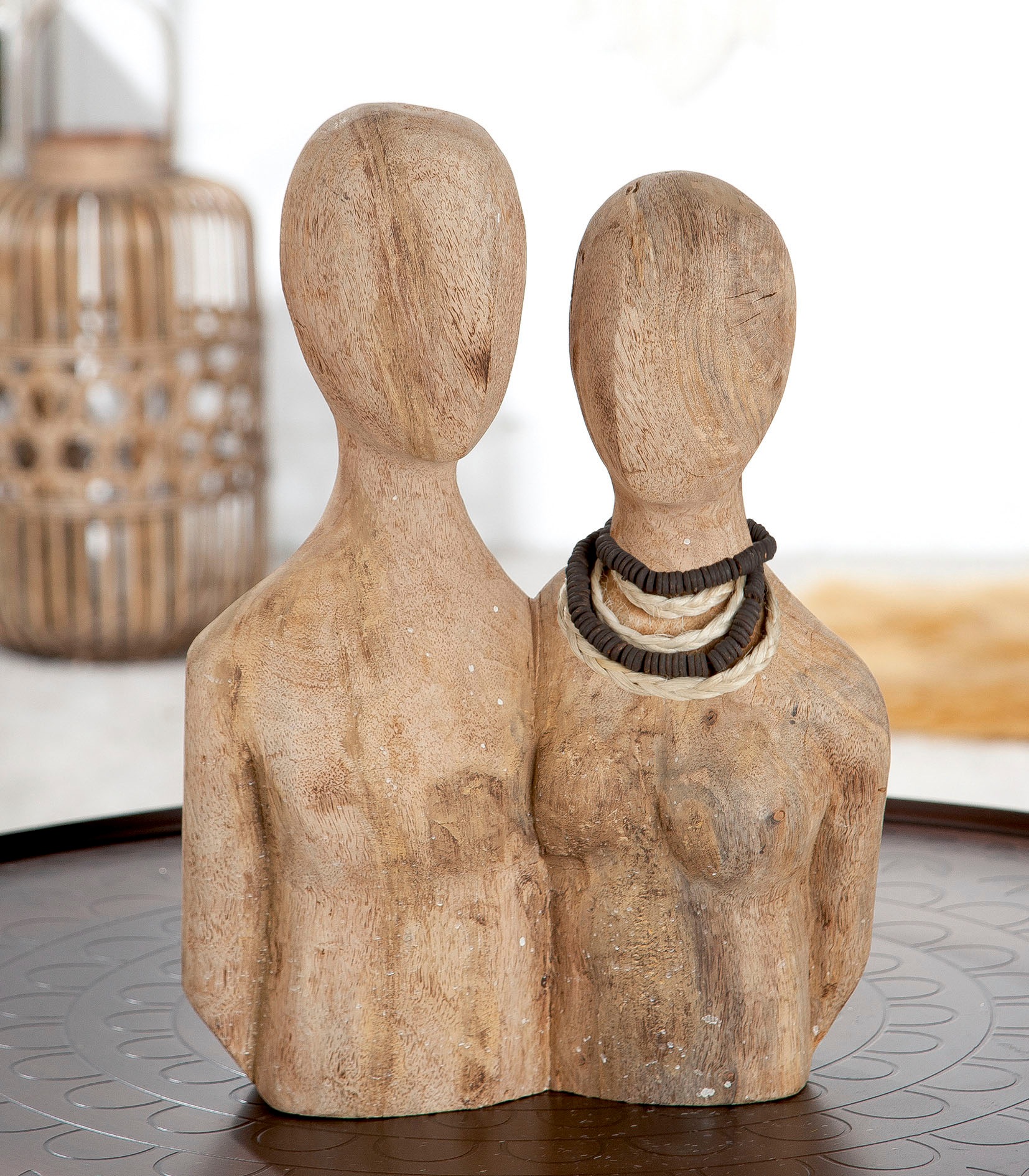 Casablanca by Gilde Dekofigur »Skulptur Pair, natur«, Dekoobjekt, aus Holz, günstig online kaufen