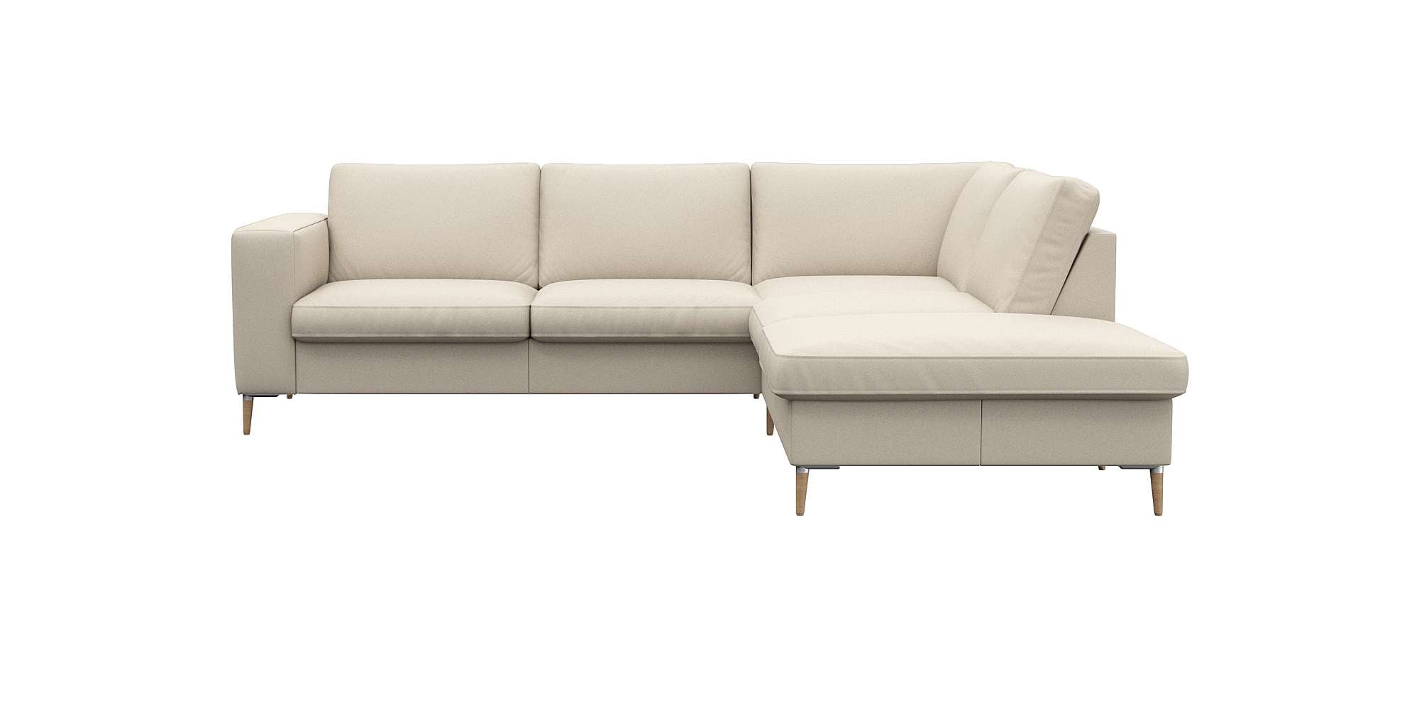 FLEXLUX Ecksofa "Fiore, L-Form", breite Armlehnen, Füße Alu/Eiche, B/T 241/ günstig online kaufen