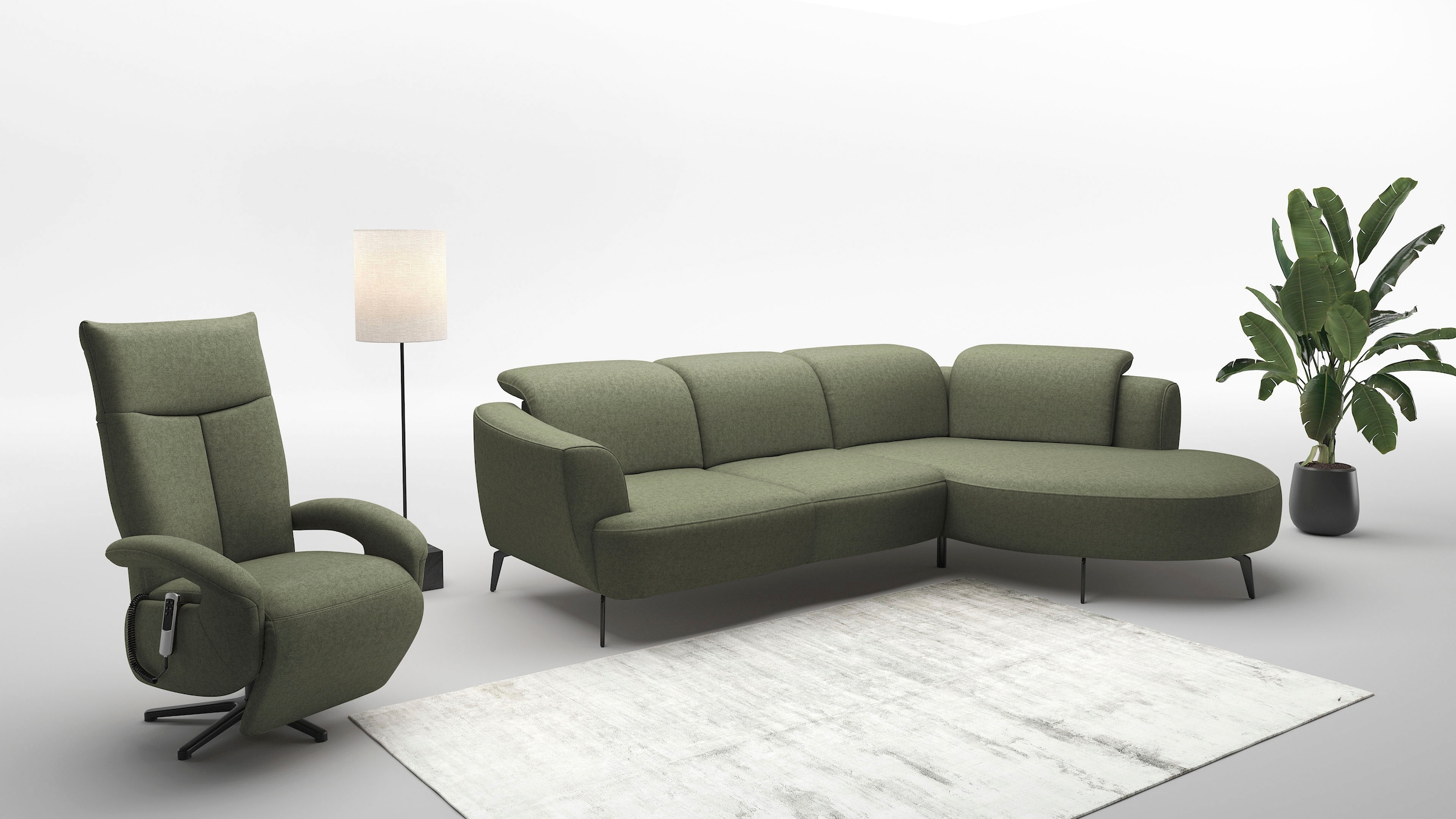 sit&more Ecksofa »Zoe«, ink.Sitztiefenverstellung, wahlweise mit Kopfteilverstellung