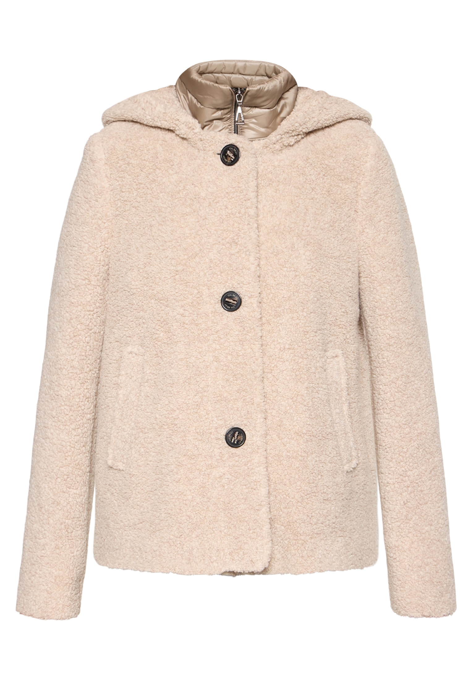 Gil Bret Wolljacke mit Kapuze Fleecejacke mit Kapuze und Knopfverschluss