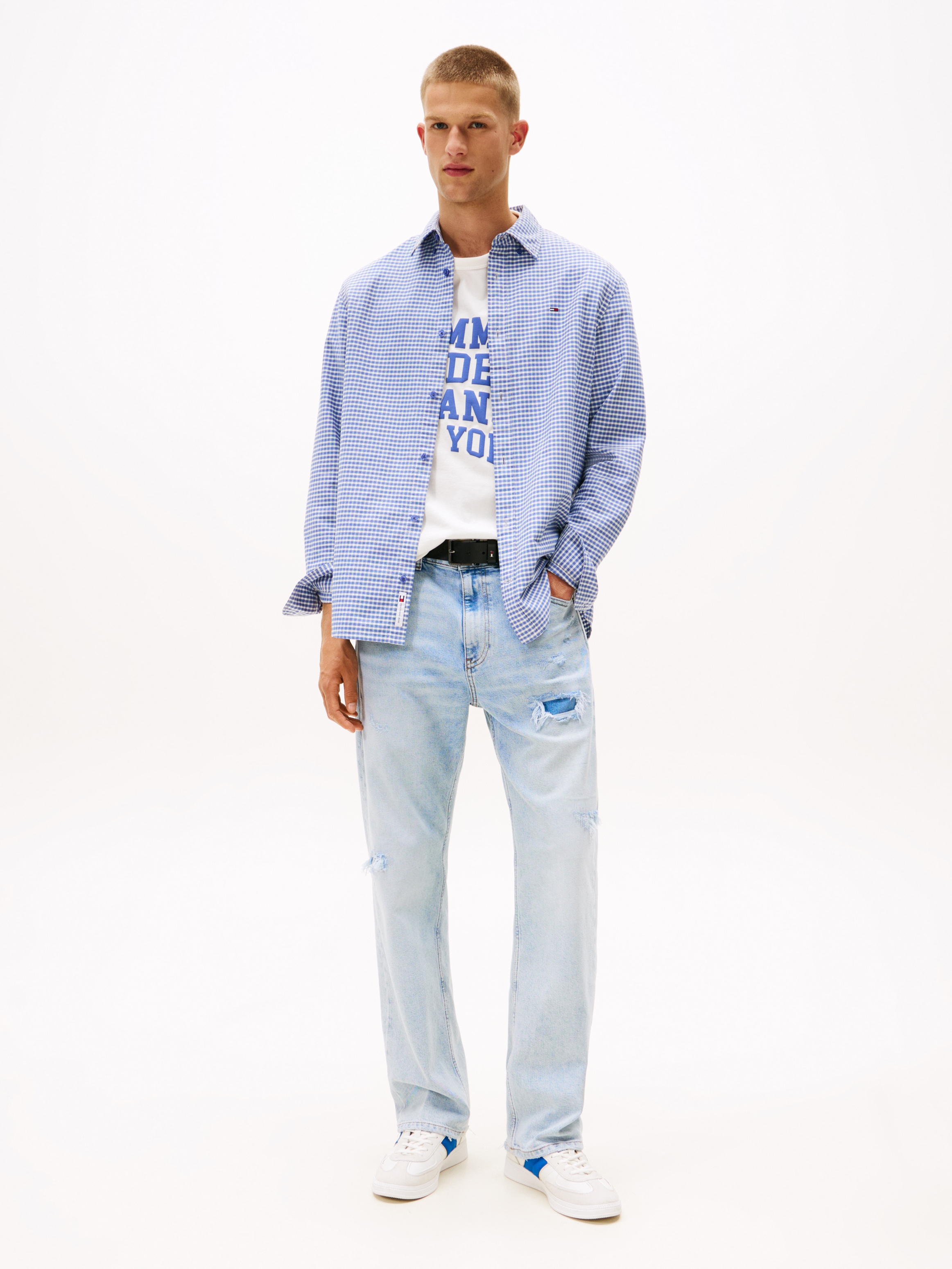 Tommy Jeans Langarmhemd »TJM OXFORD CHECK« regular fit, Karohemd, Button-down-Kragen