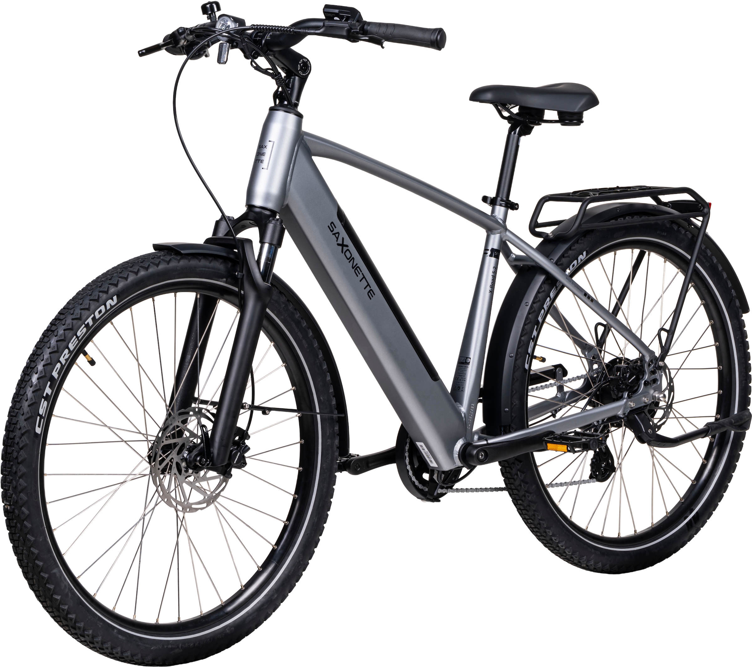SAXONETTE E-Bike »SAXONETTE X-Road 5.0 E- All Terrain Bikes«, 7 Gang, Shimano, Altus 7 Gänge, Heckmotor 250 W, (Packung), (mit integr. Akku), Elektrofahrrad für Alltag und Einkauf