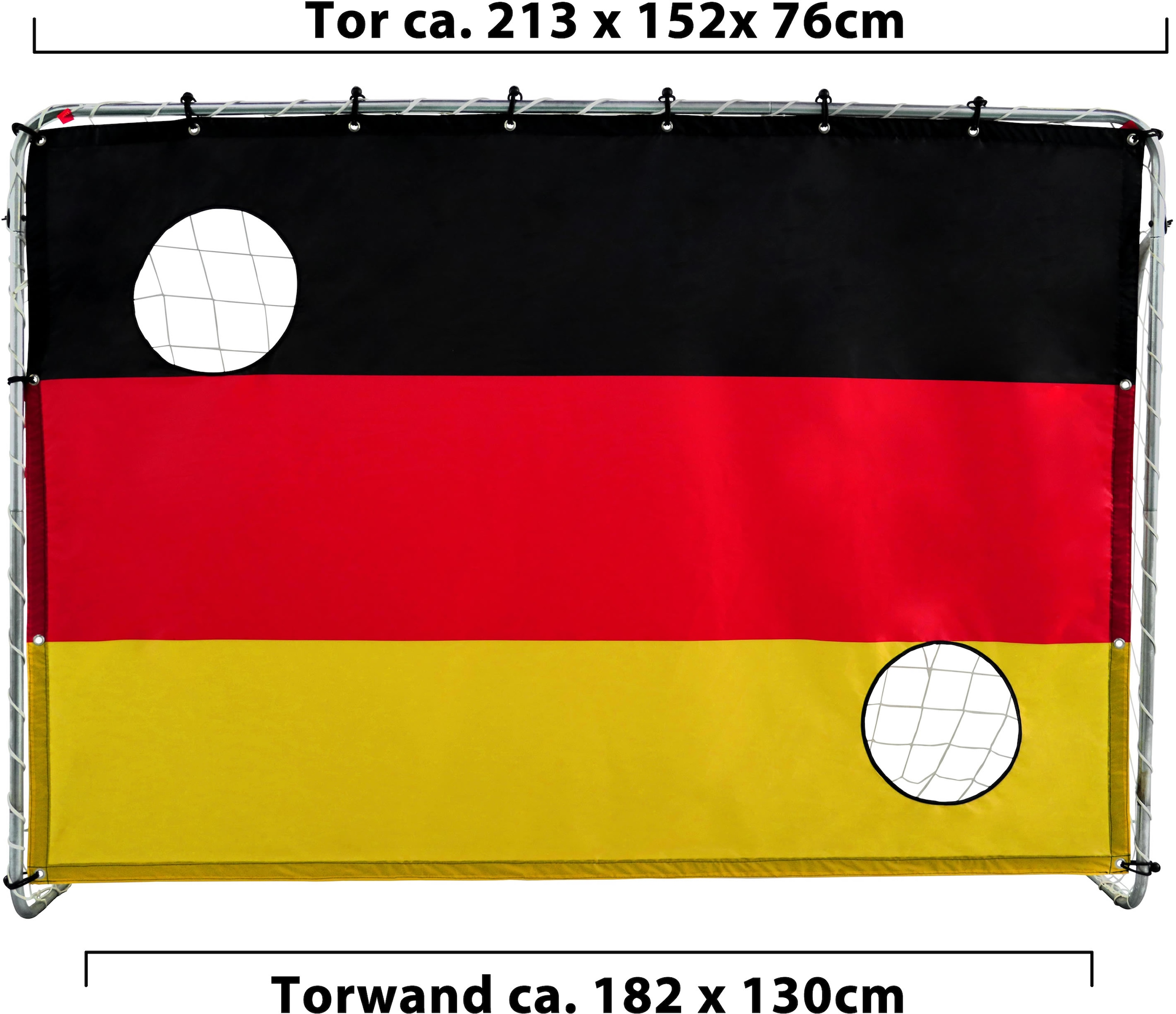 L.A. Sports Fußballtor »Soccer Goal 2in1 Set - Kinder Tor mit Netz und Torschusswand«, (2in1 Kinderfussballtor und Torschusswand)