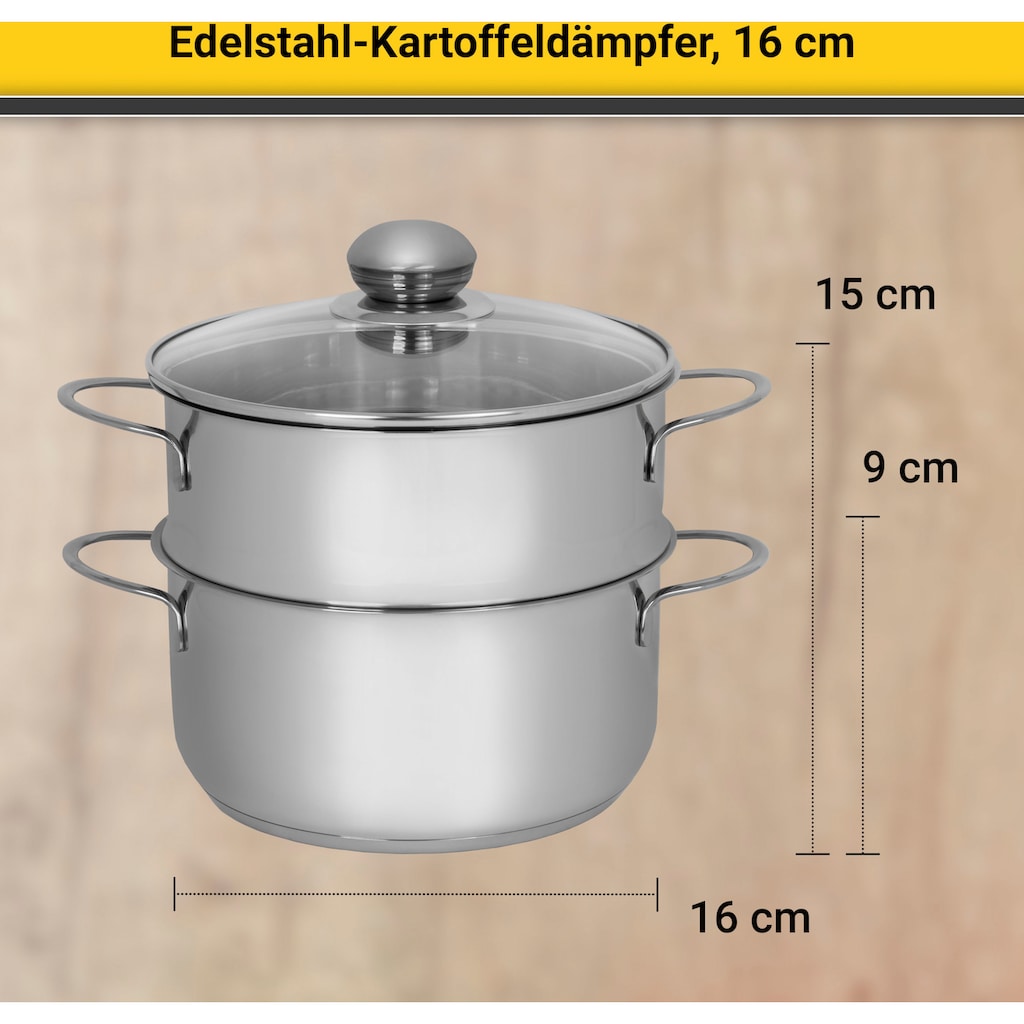 Krüger Dampfgartopf, Edelstahl, (1 tlg.), Dampfkochtopf, Induktion