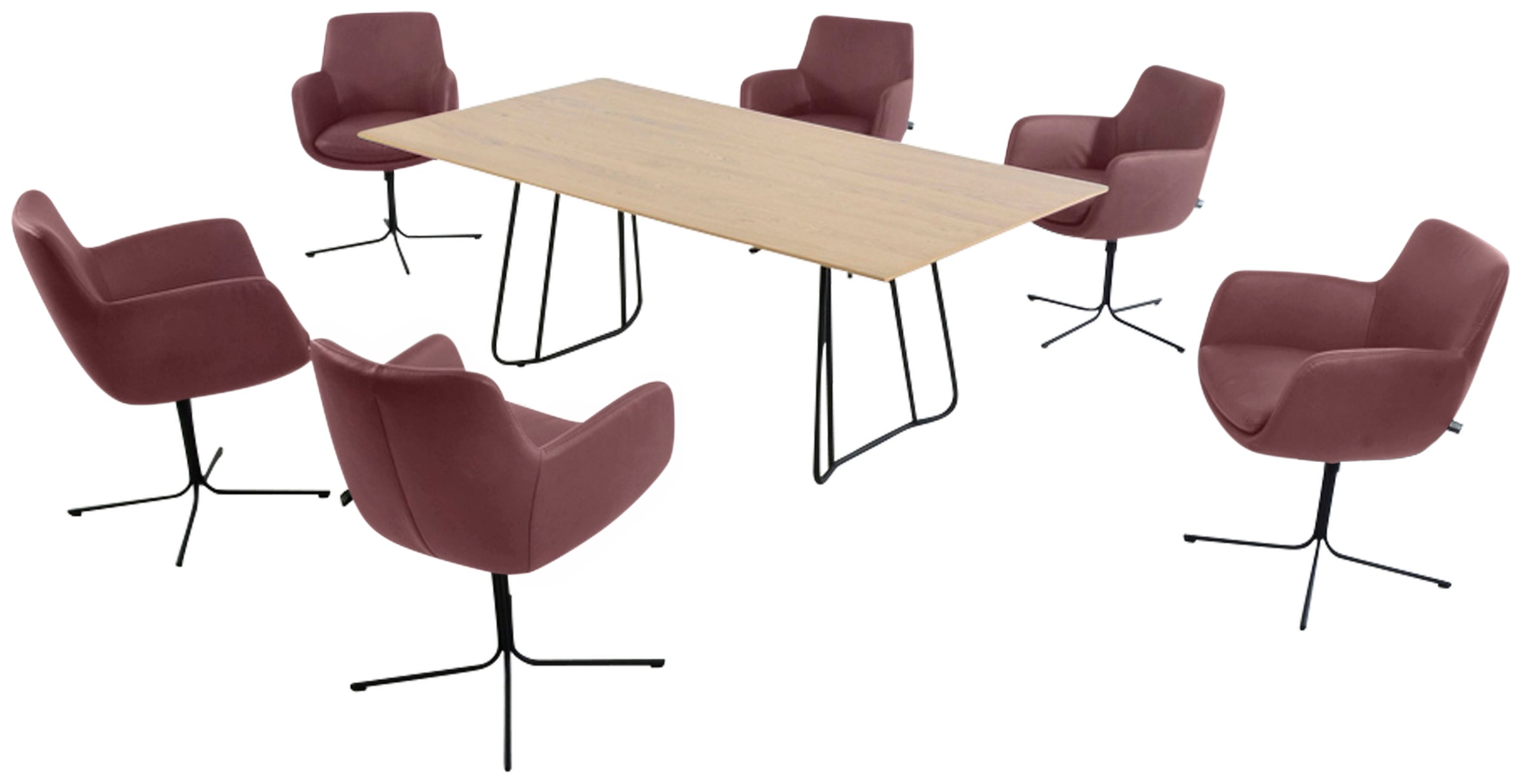 K+W Komfort & Wohnen Drehstuhl »Pego« () filigranem 4-Fuß-Gestell in schwar günstig online kaufen