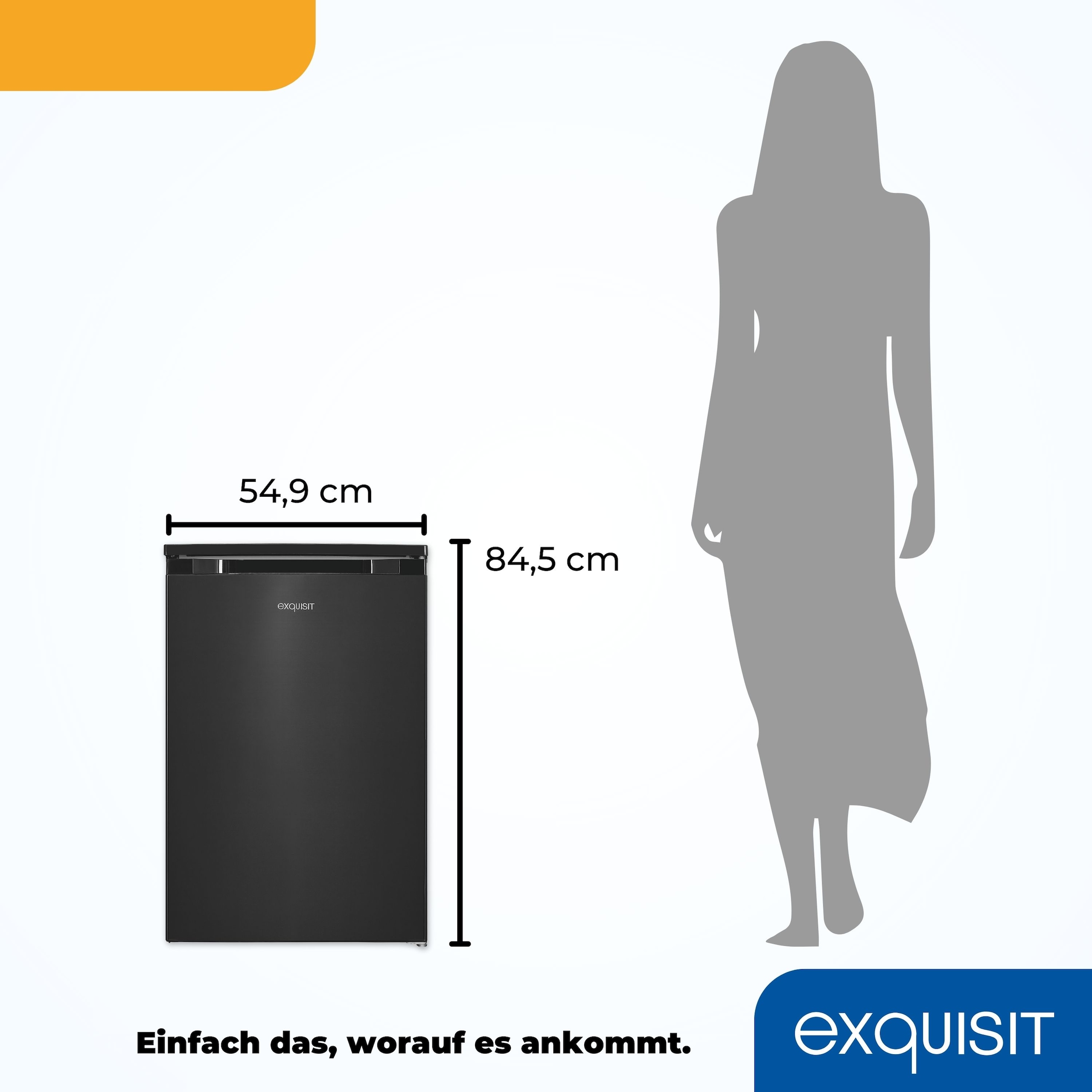 exquisit Gefrierschrank »GS81-040B inoxlook-az« 85 cm hoch 54,5 cm breit