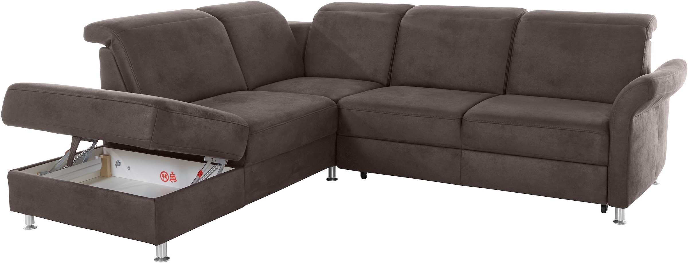 sit&more Ecksofa »Darwin L-Form«, inklusive Federkern, wahlweise mit Kopfteilverstellung, Bettfunktion