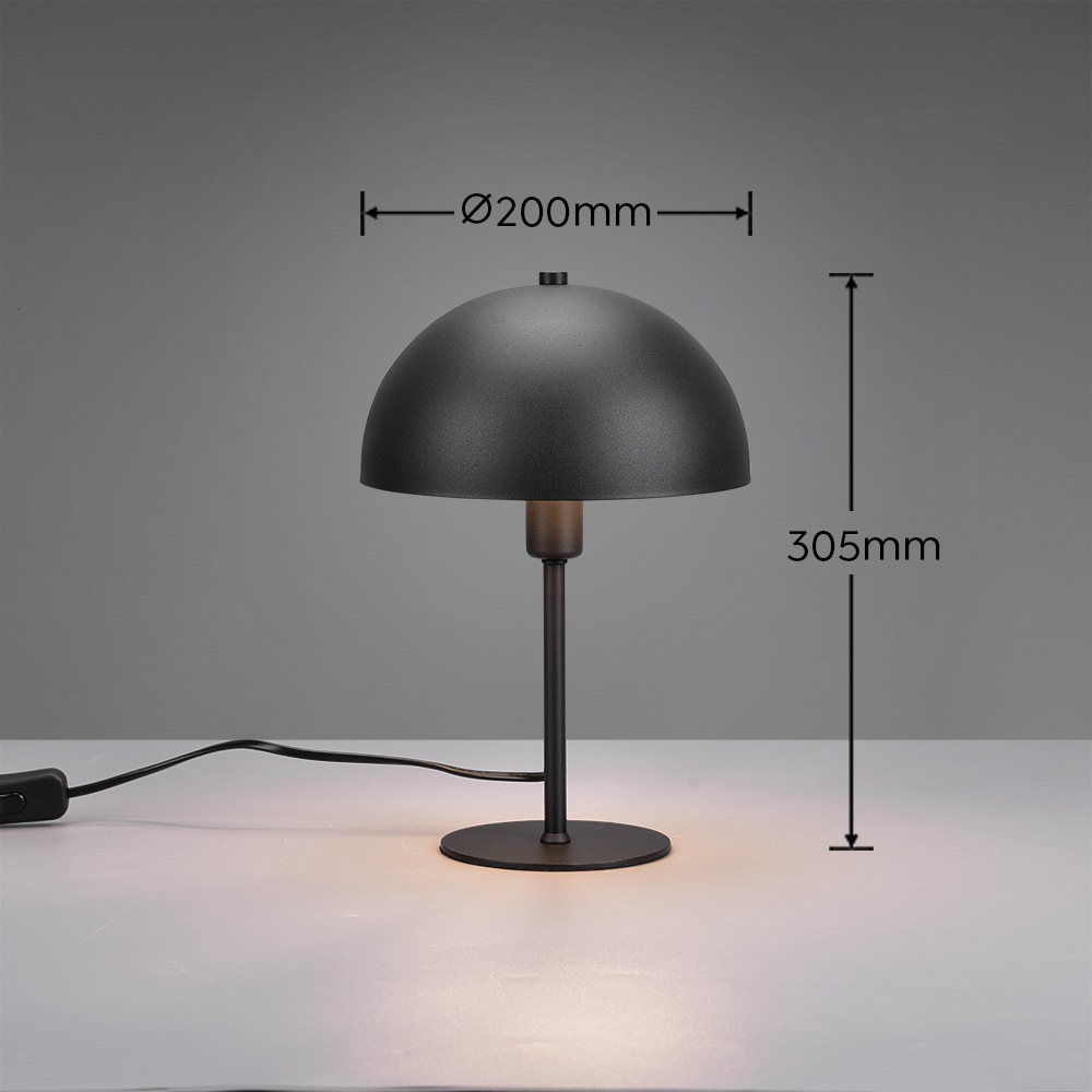 Leonique Schreibtischlampe »MANON, Tischlampe Pilzform Höhe 31cm Ø 20cm, exkl 1x E14 Leuchtmittel«, 1 flammig, Leuchtmittel E14 | Leuchtmittel wechselbar, Schreibtisch Leuchte Schirm innen gold, Schnurschalter mit 180cm Kabel