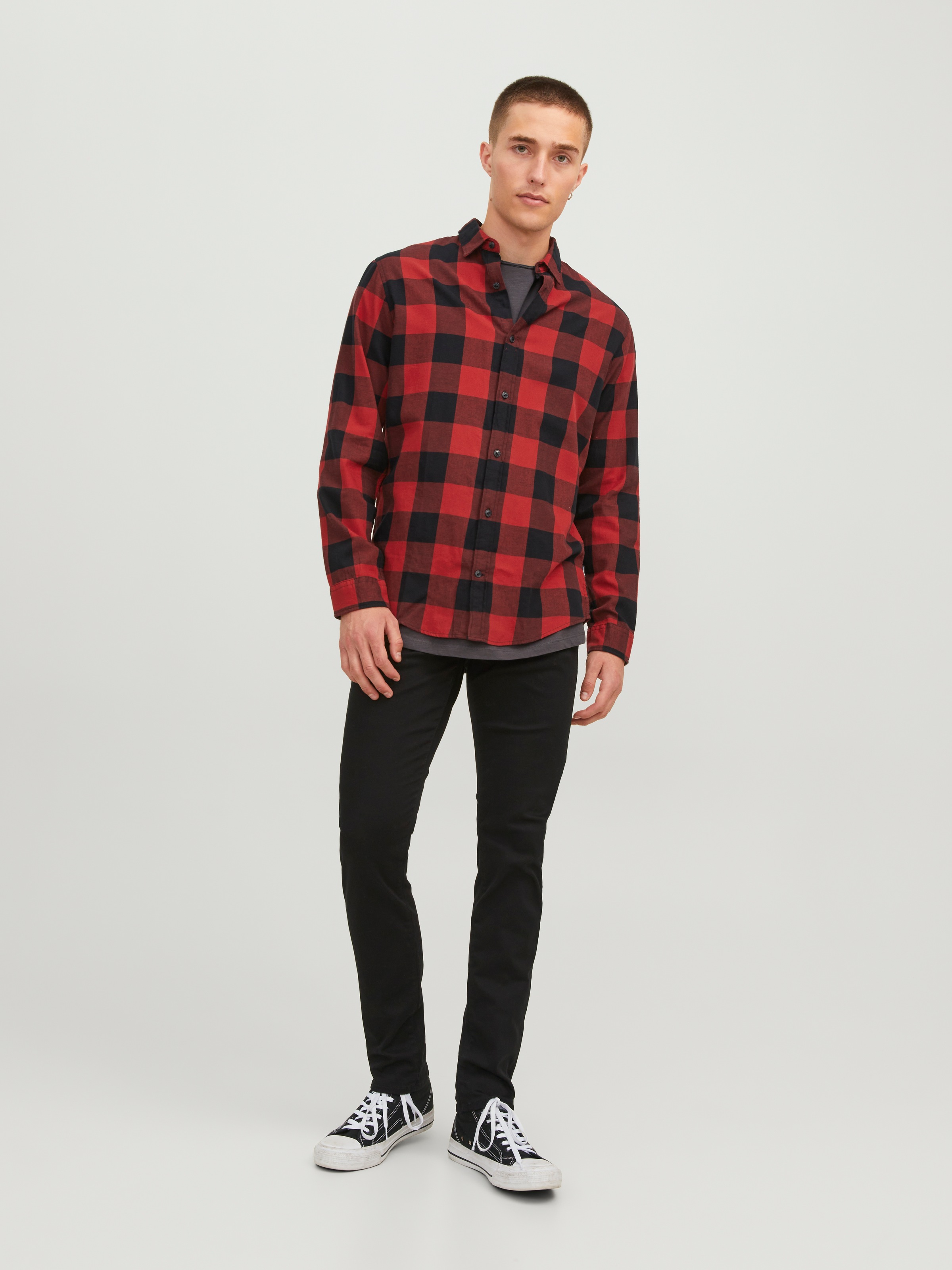 Jack & Jones Karohemd »JJ JJEGINGHAM TWILL SHIRT L/«