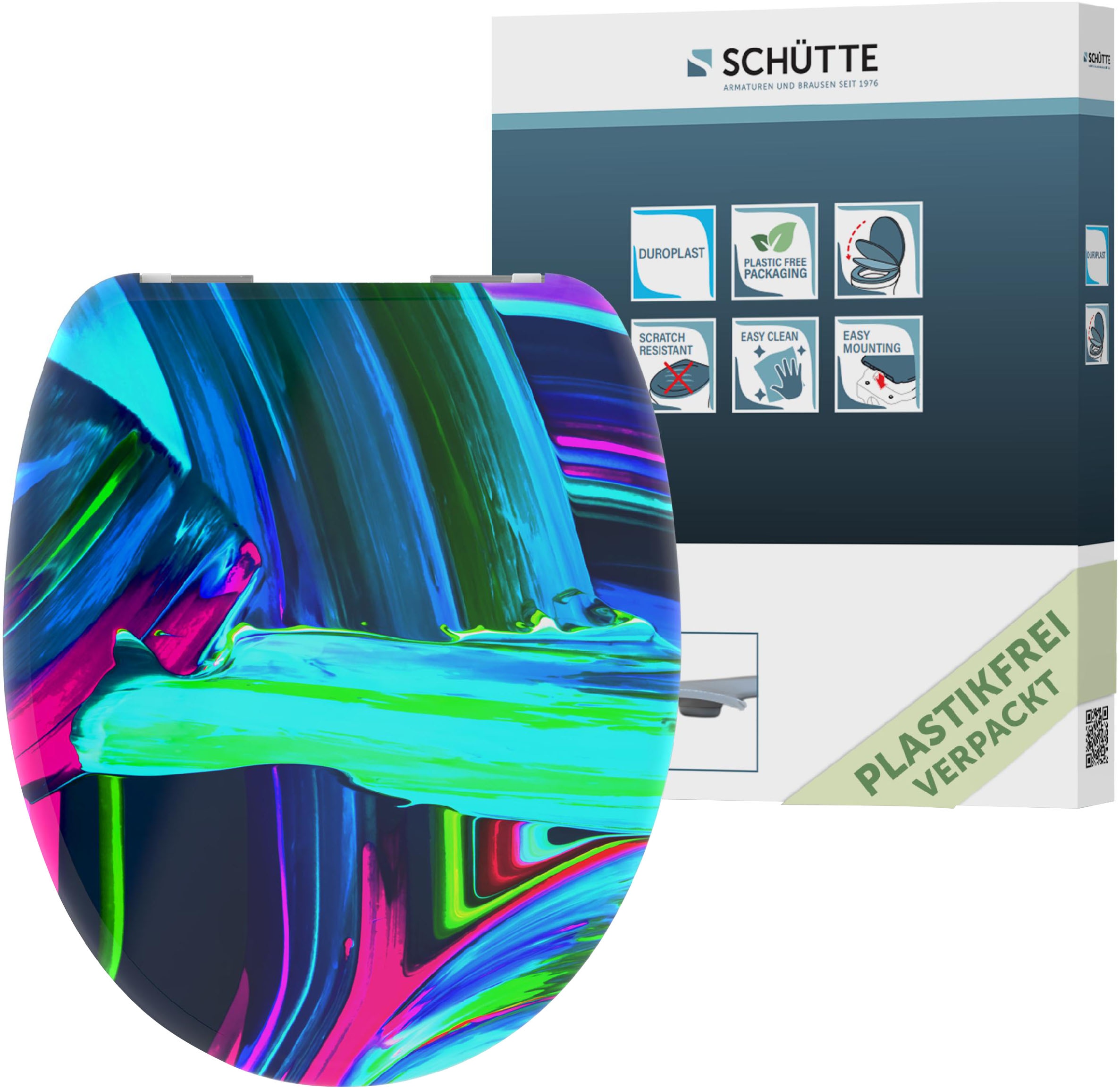 Schütte WC-Sitz »Neon Paint«, Duroplast, Absenkautomatik