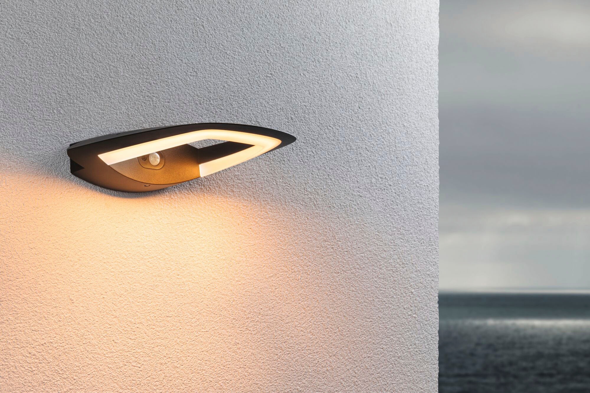 Paulmann LED Außen-Wandleuchte »Outdoor 230V Akena PIR Insect Freindly anthrazit«, 1 flammig, Insektenfreundlich