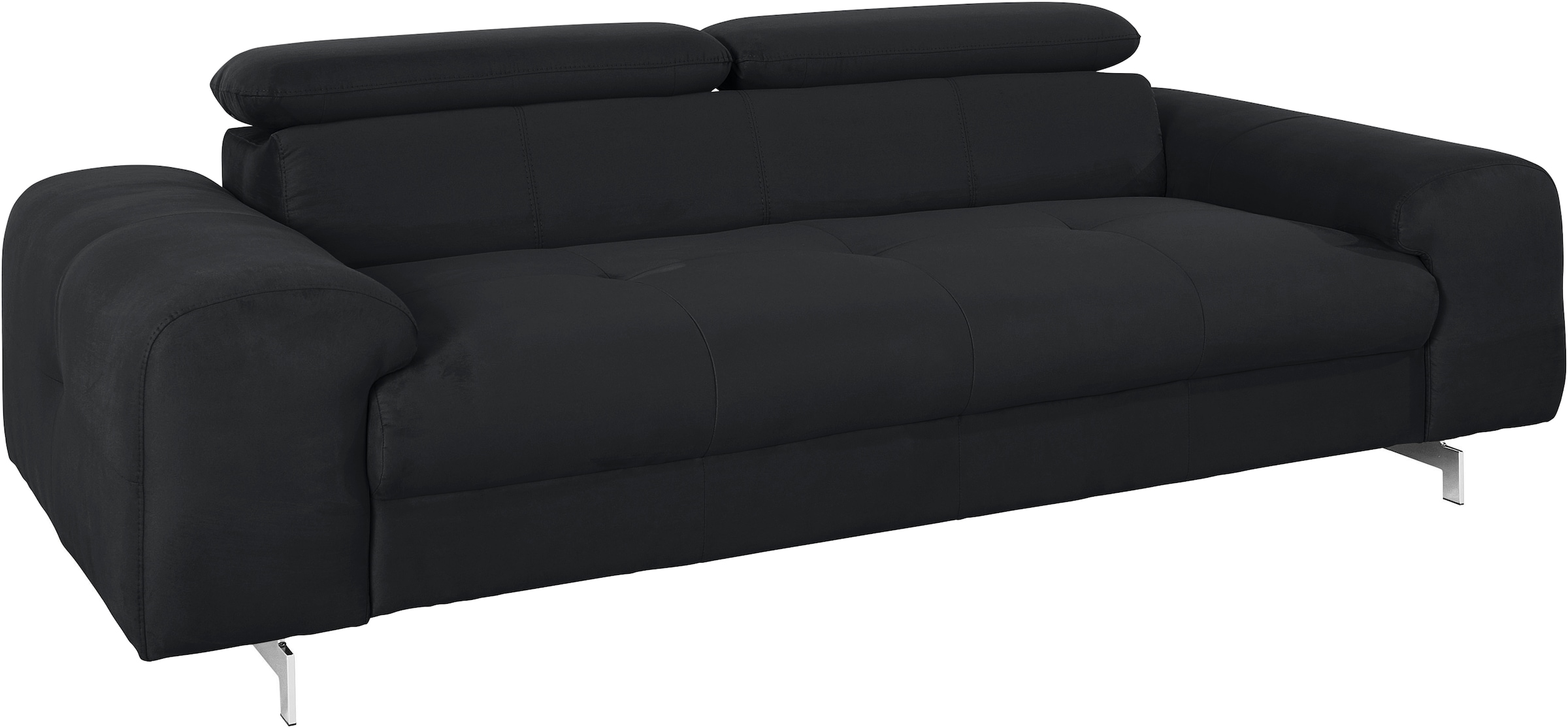 COTTA 3-Sitzer »Chef«, Big-Sofa mit Kopfteilverstellung, edle Metallkufen